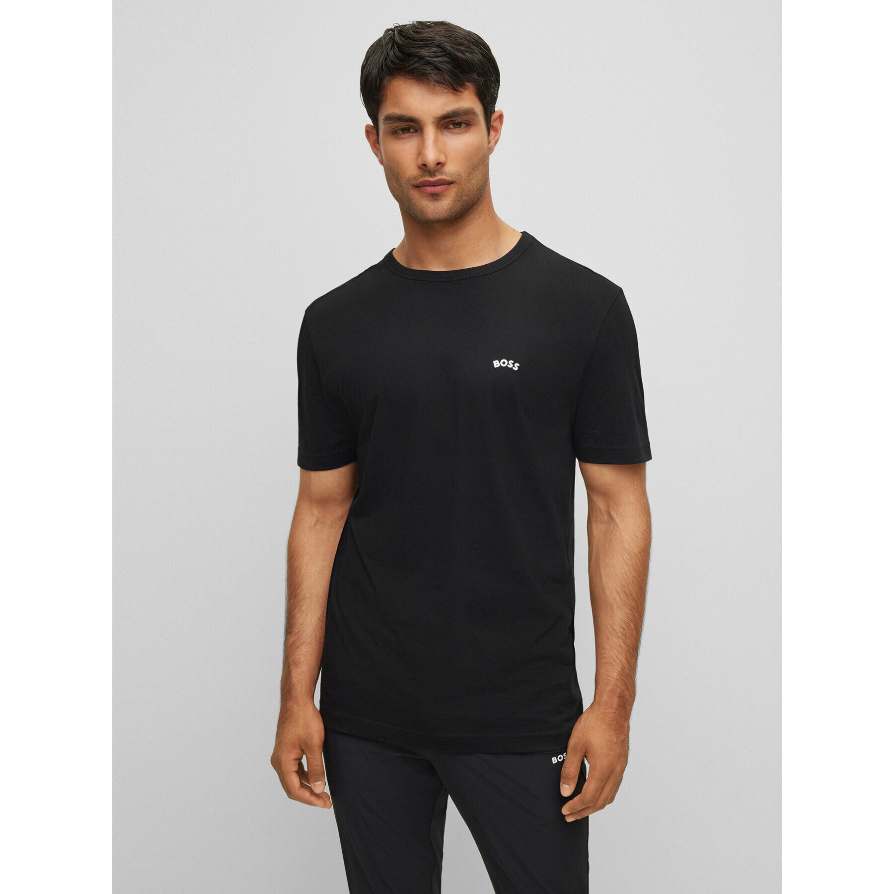 Boss Тишърт 50469045 Черен Regular Fit - Pepit.bg