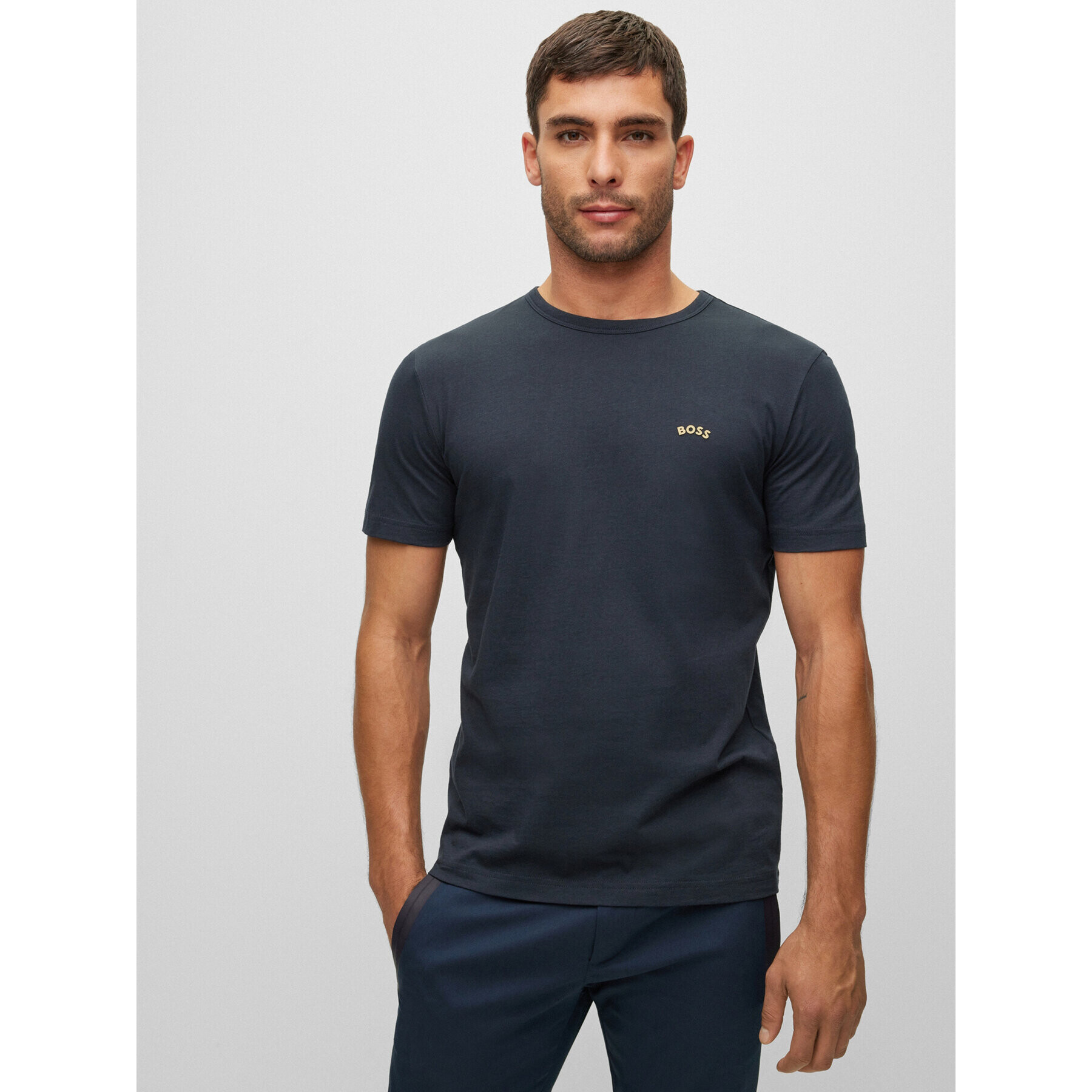 Boss Тишърт 50469045 Тъмносин Regular Fit - Pepit.bg
