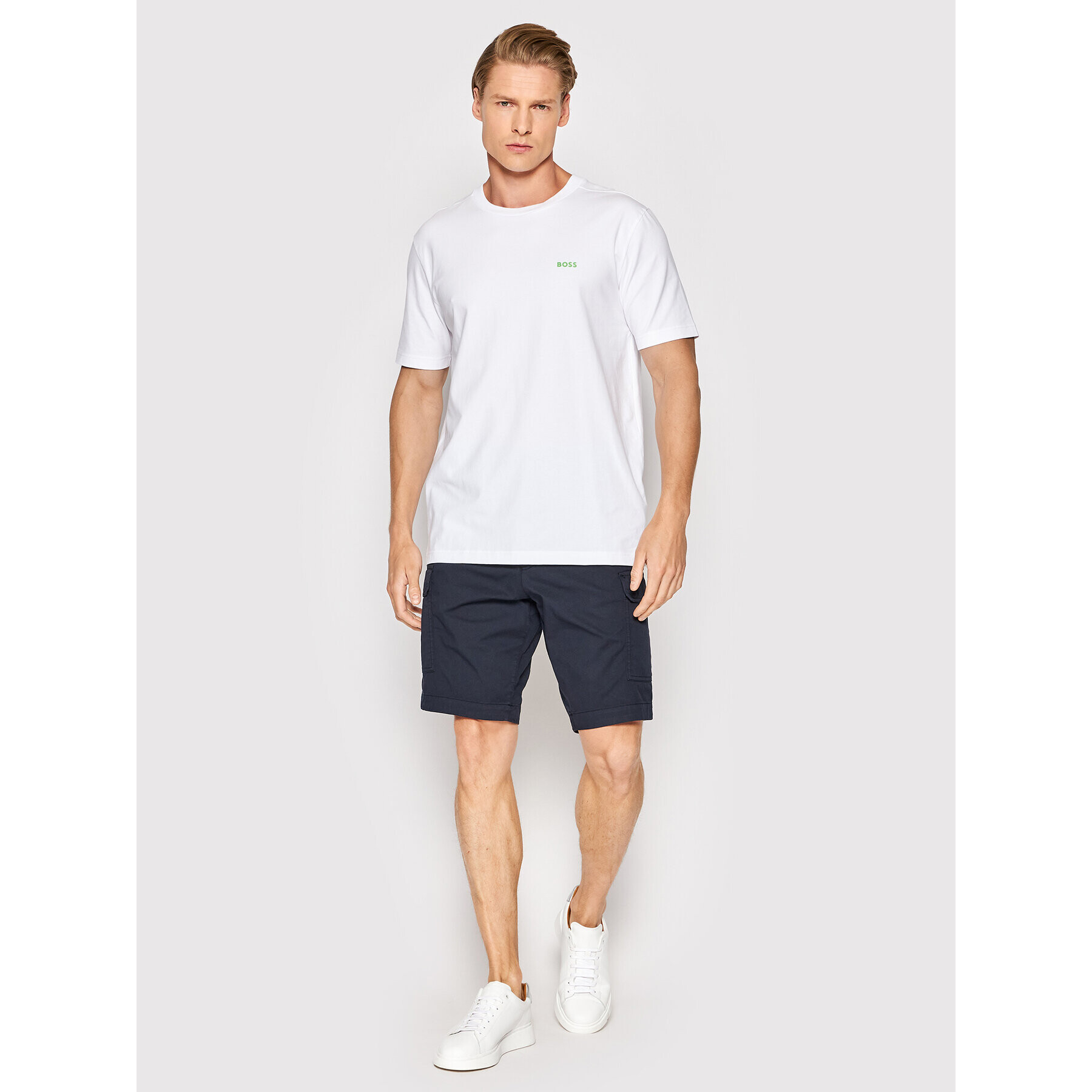 Boss Тишърт 50469057 Бял Regular Fit - Pepit.bg