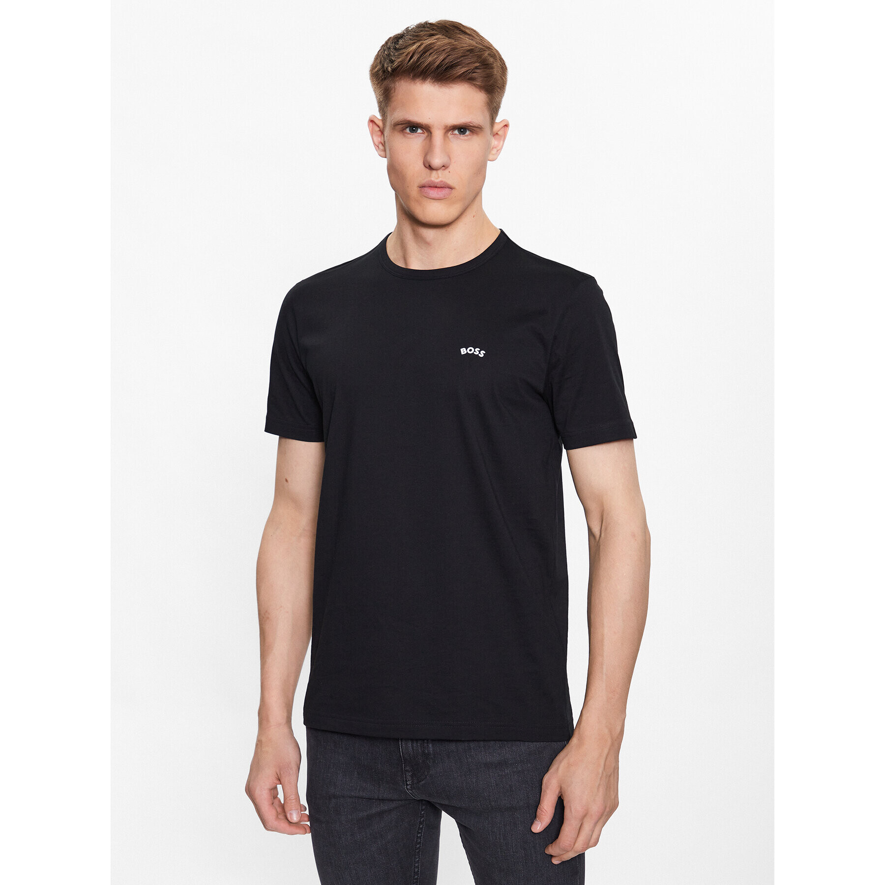 Boss Тишърт 50469062 Черен Regular Fit - Pepit.bg