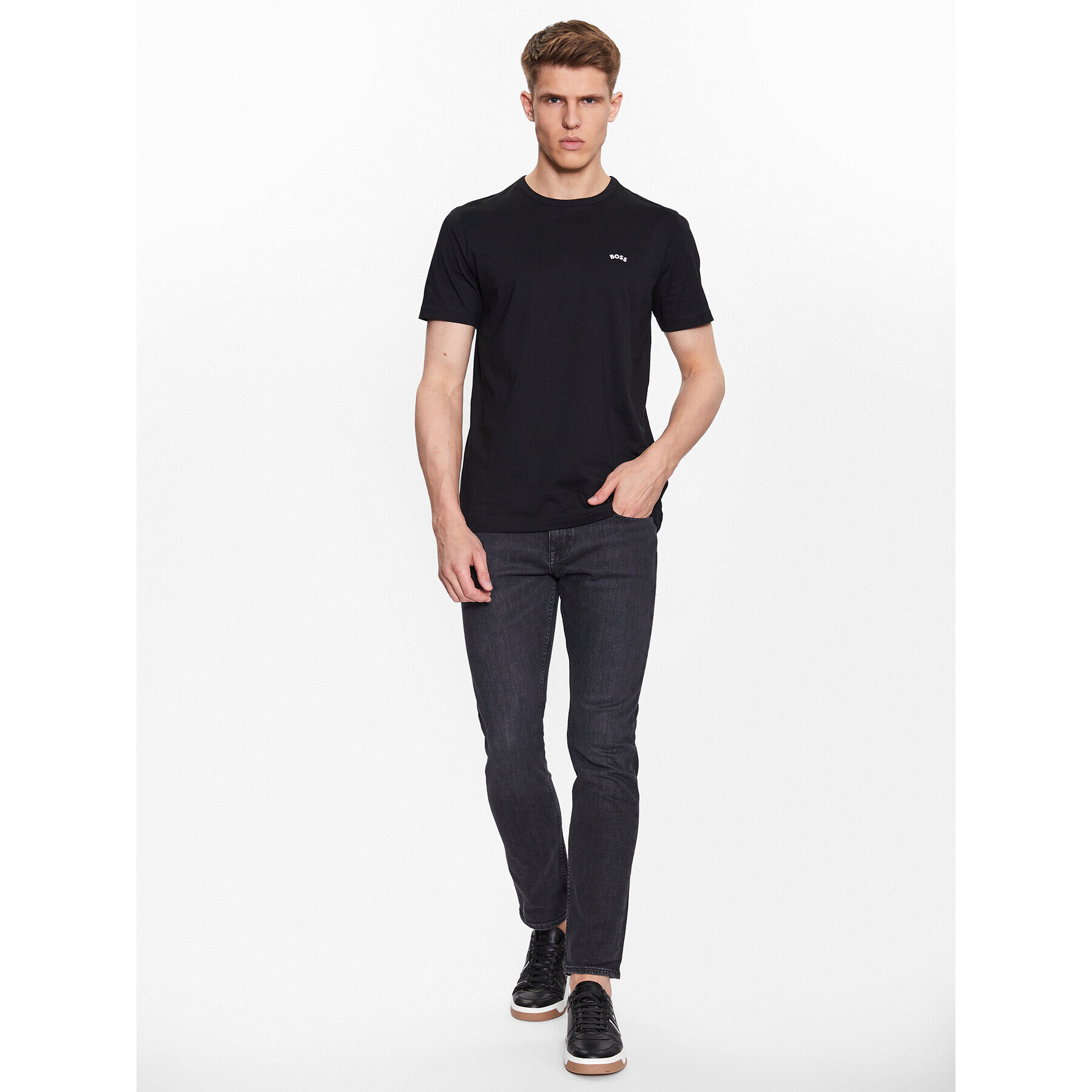 Boss Тишърт 50469062 Черен Regular Fit - Pepit.bg