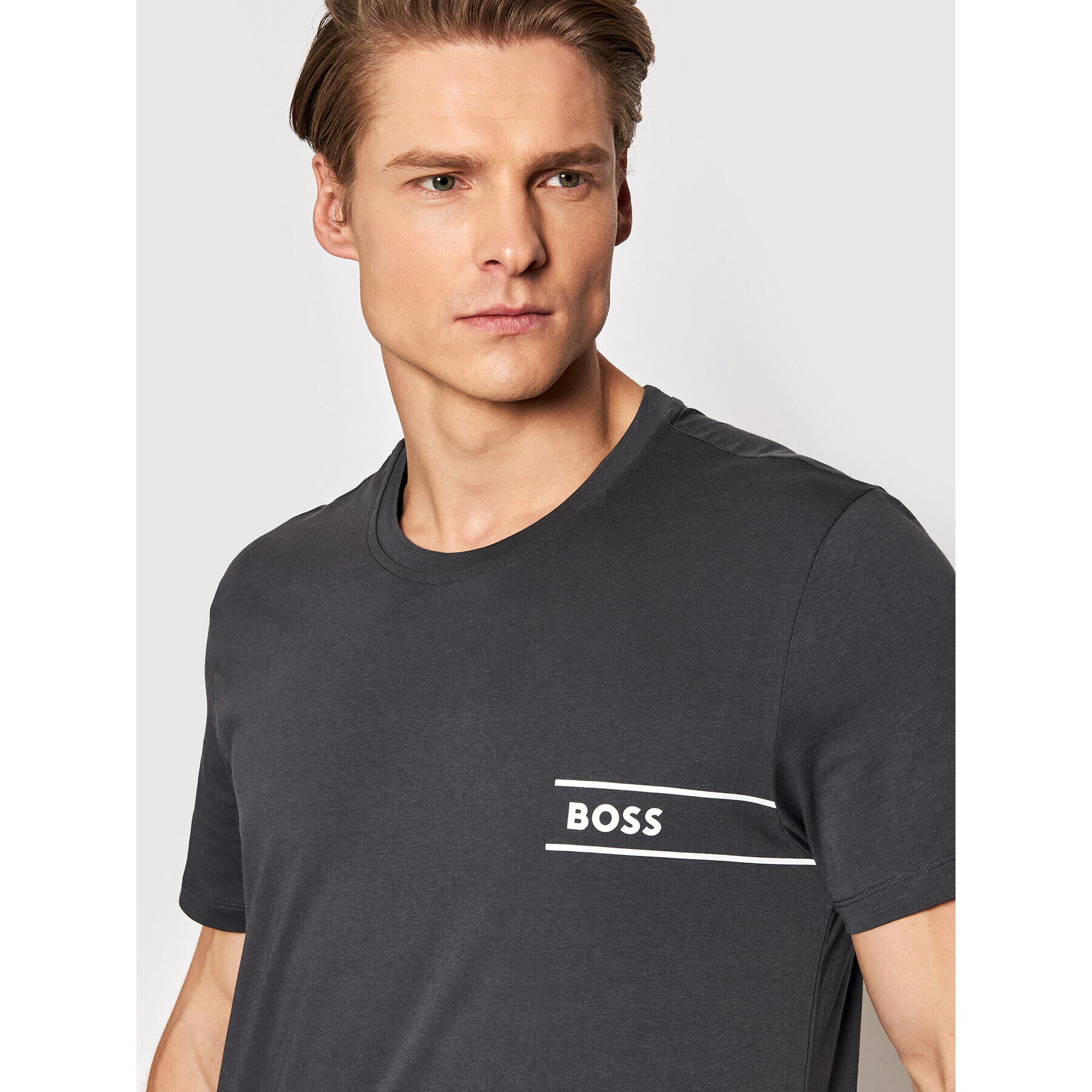 Boss Тишърт 50469154 Сив Regular Fit - Pepit.bg