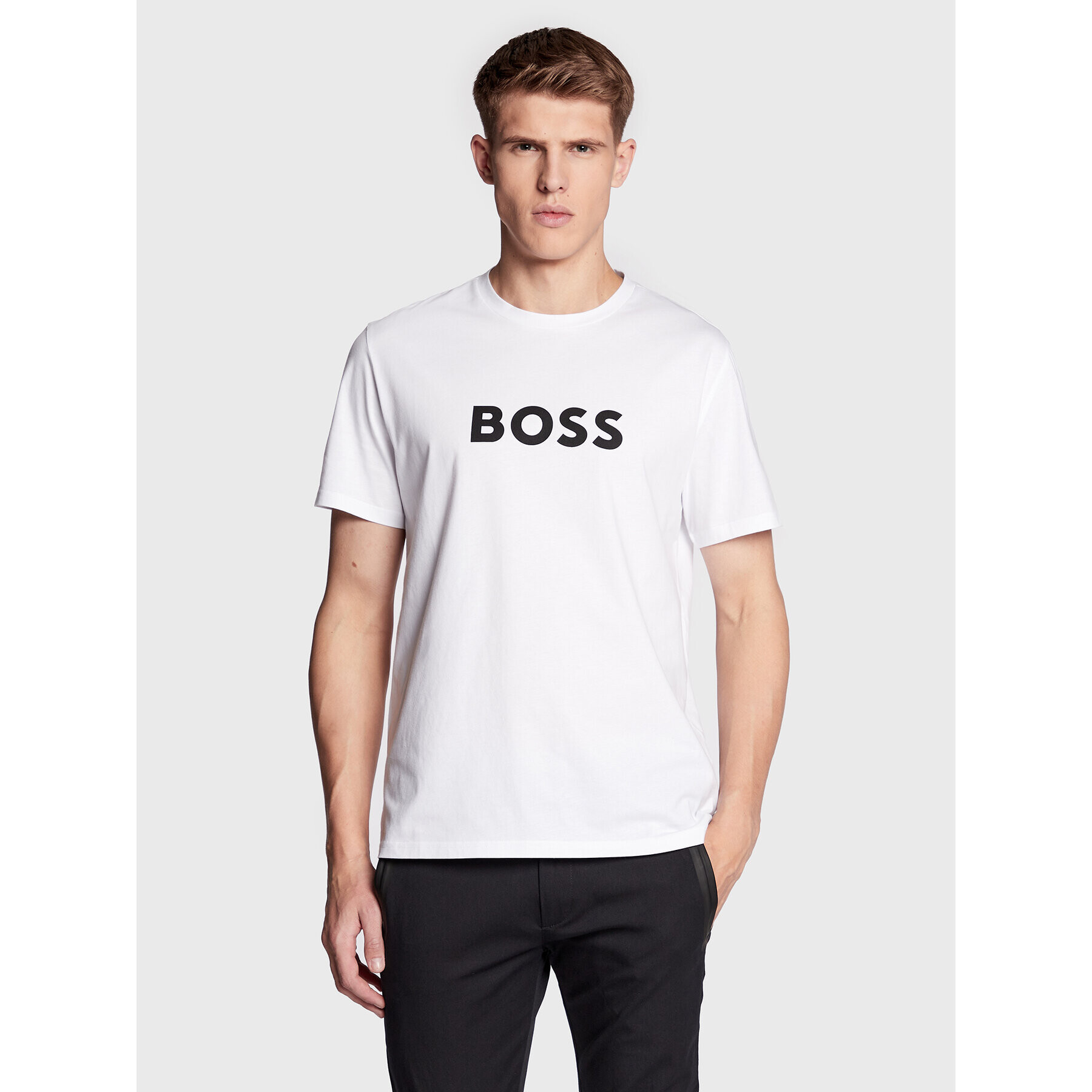 Boss Тишърт 50469289 Бял Relaxed Fit - Pepit.bg