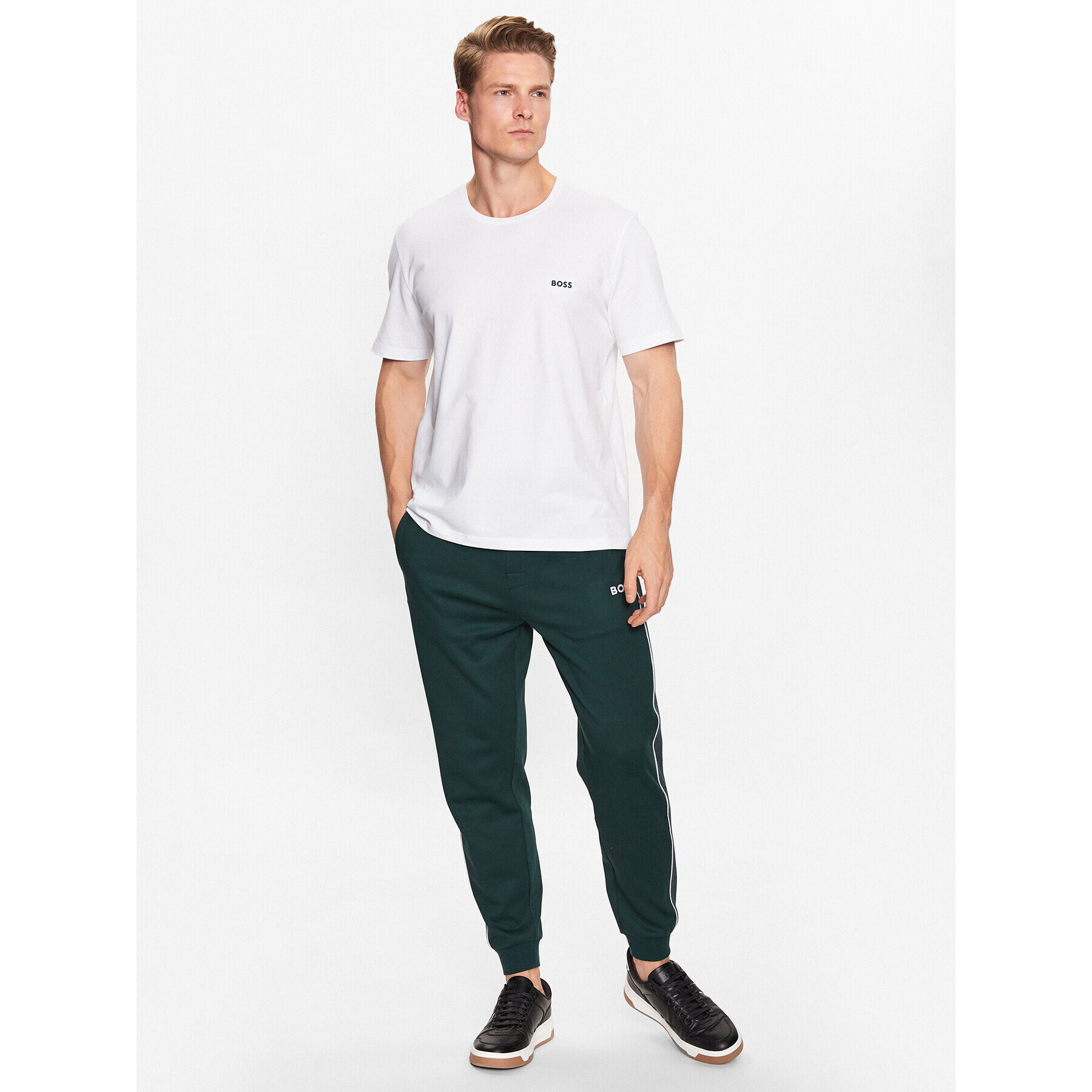 Boss Тишърт 50469605 Бял Regular Fit - Pepit.bg