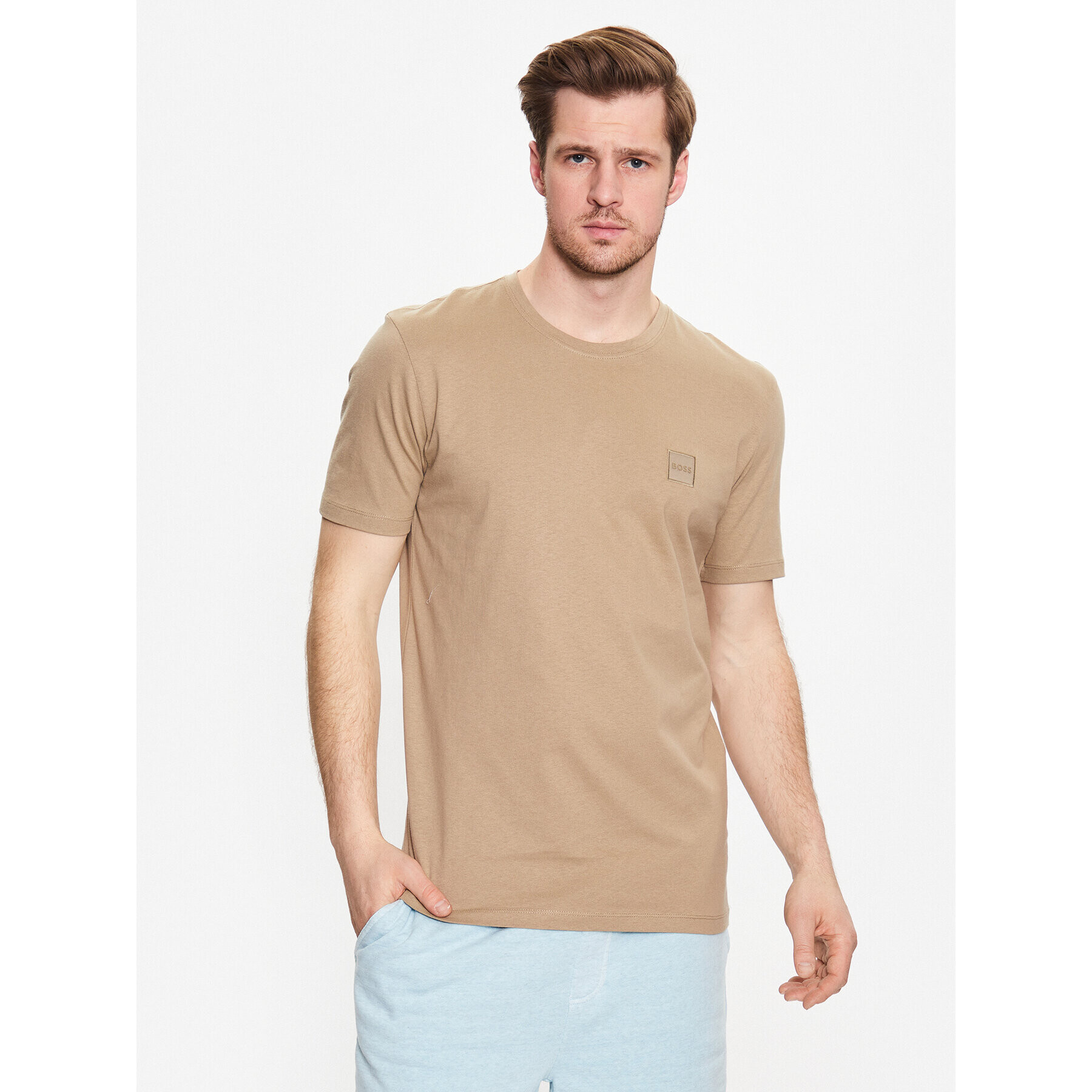 Boss Тишърт Tales 50472584 Бежов Regular Fit - Pepit.bg