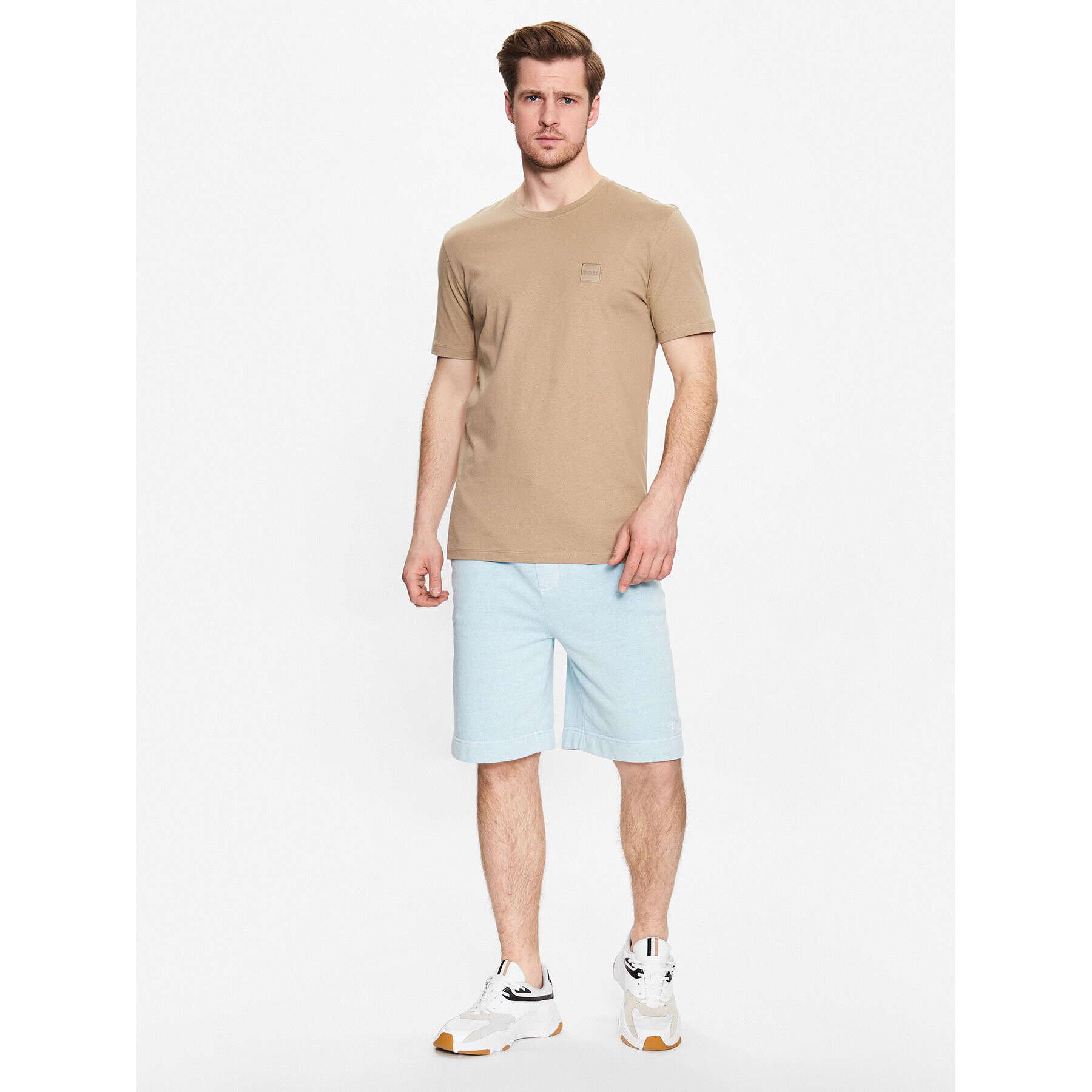 Boss Тишърт Tales 50472584 Бежов Regular Fit - Pepit.bg