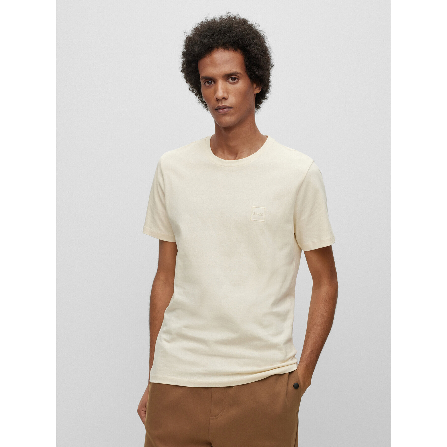 Boss Тишърт Tales 50472584 Бежов Relaxed Fit - Pepit.bg