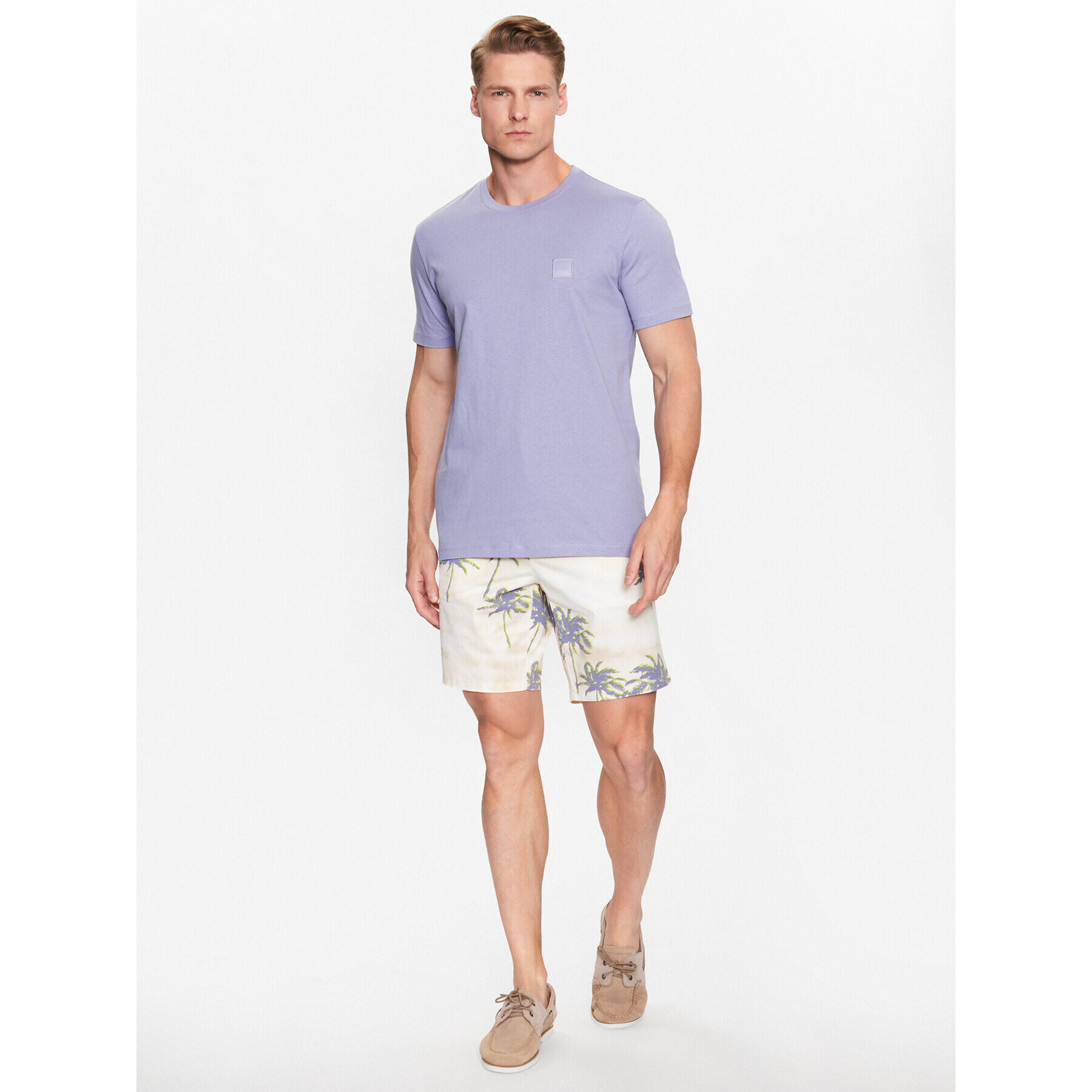 Boss Тишърт Tales 50472584 Виолетов Relaxed Fit - Pepit.bg