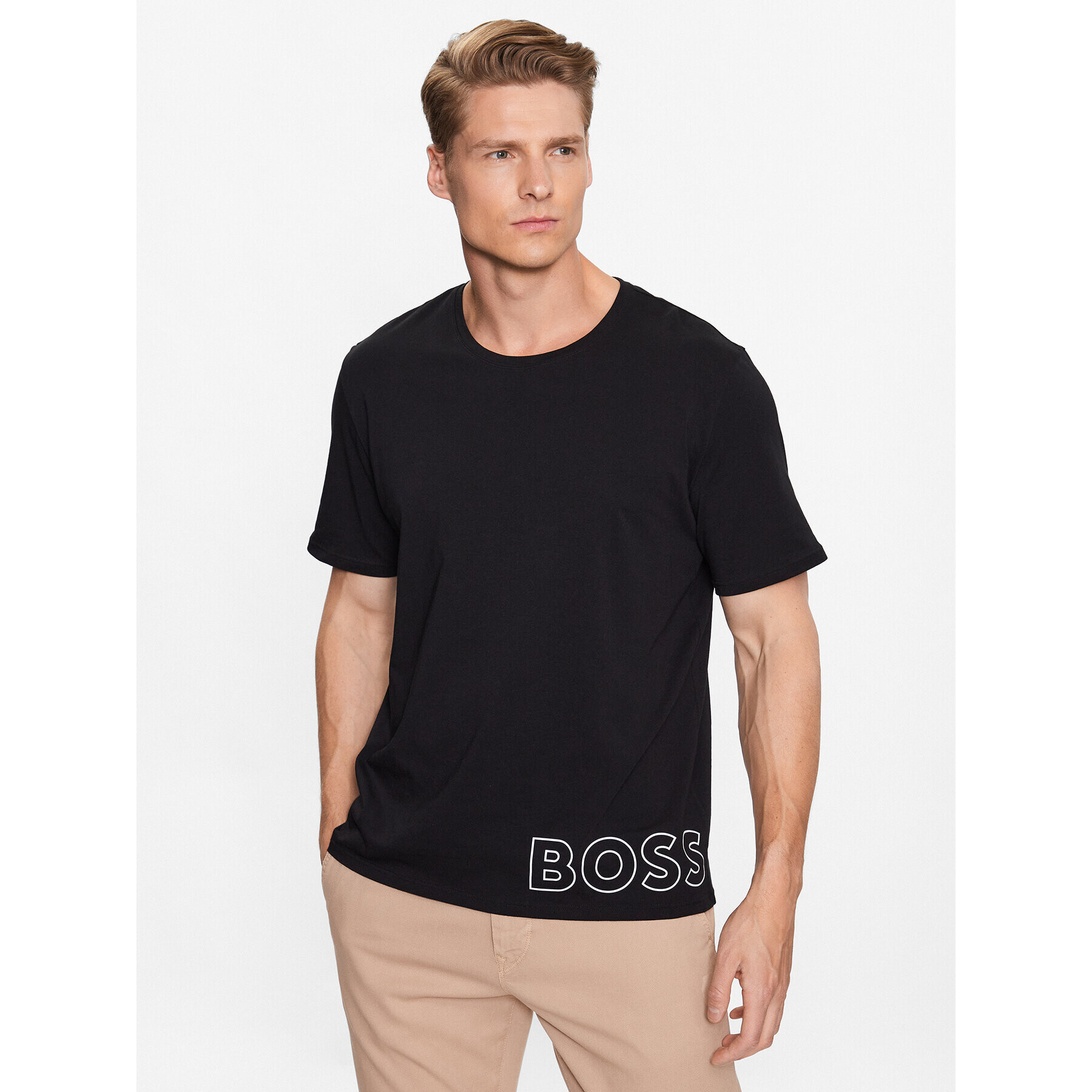 Boss Тишърт 50472750 Черен Regular Fit - Pepit.bg