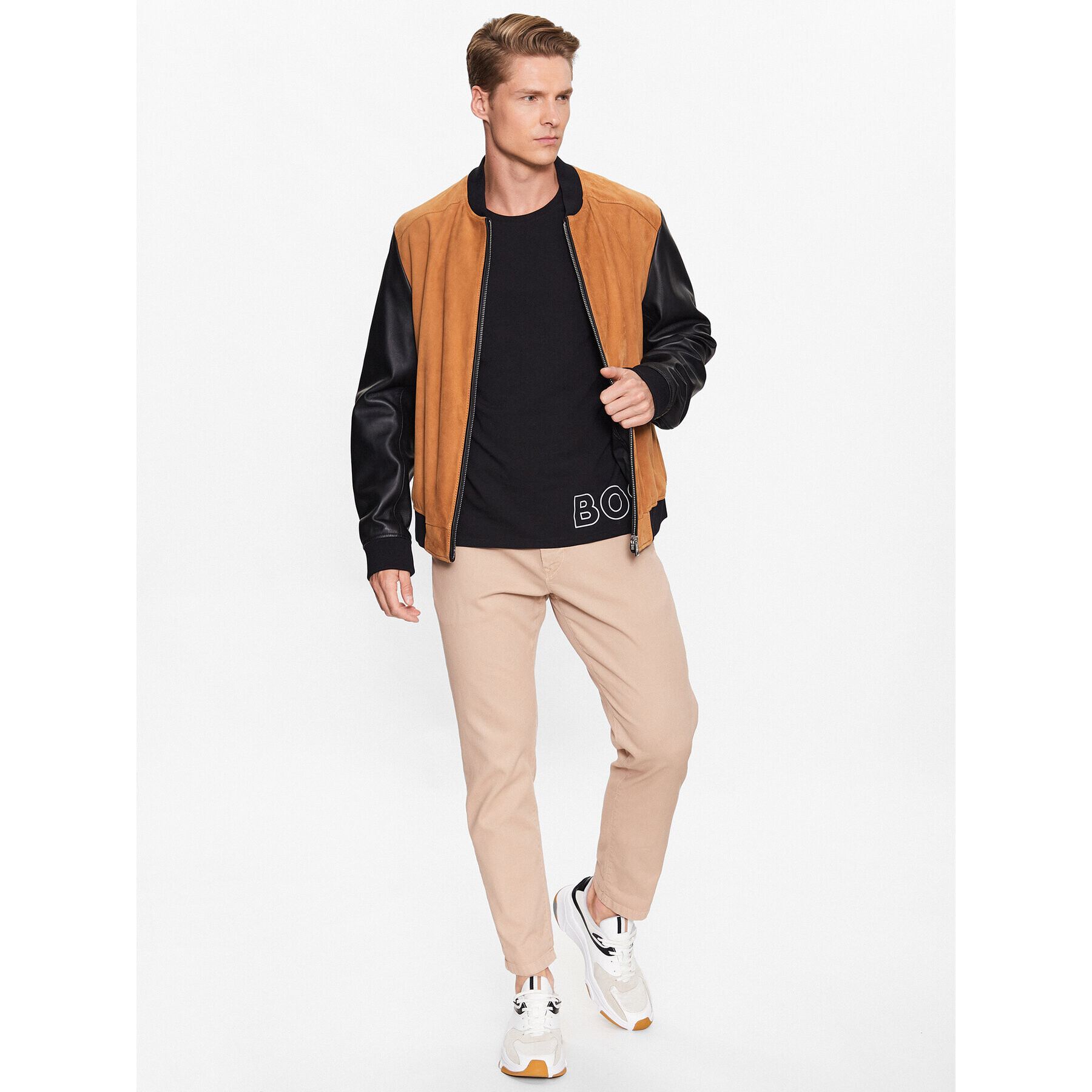 Boss Тишърт 50472750 Черен Regular Fit - Pepit.bg