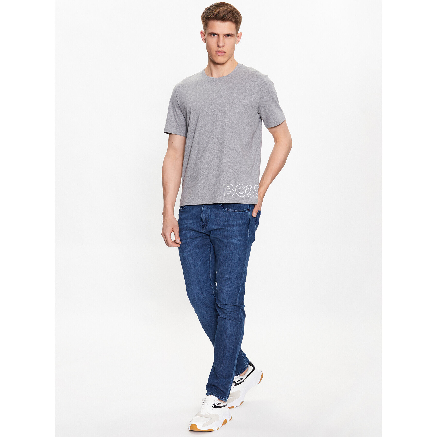 Boss Тишърт 50472750 Сив Regular Fit - Pepit.bg