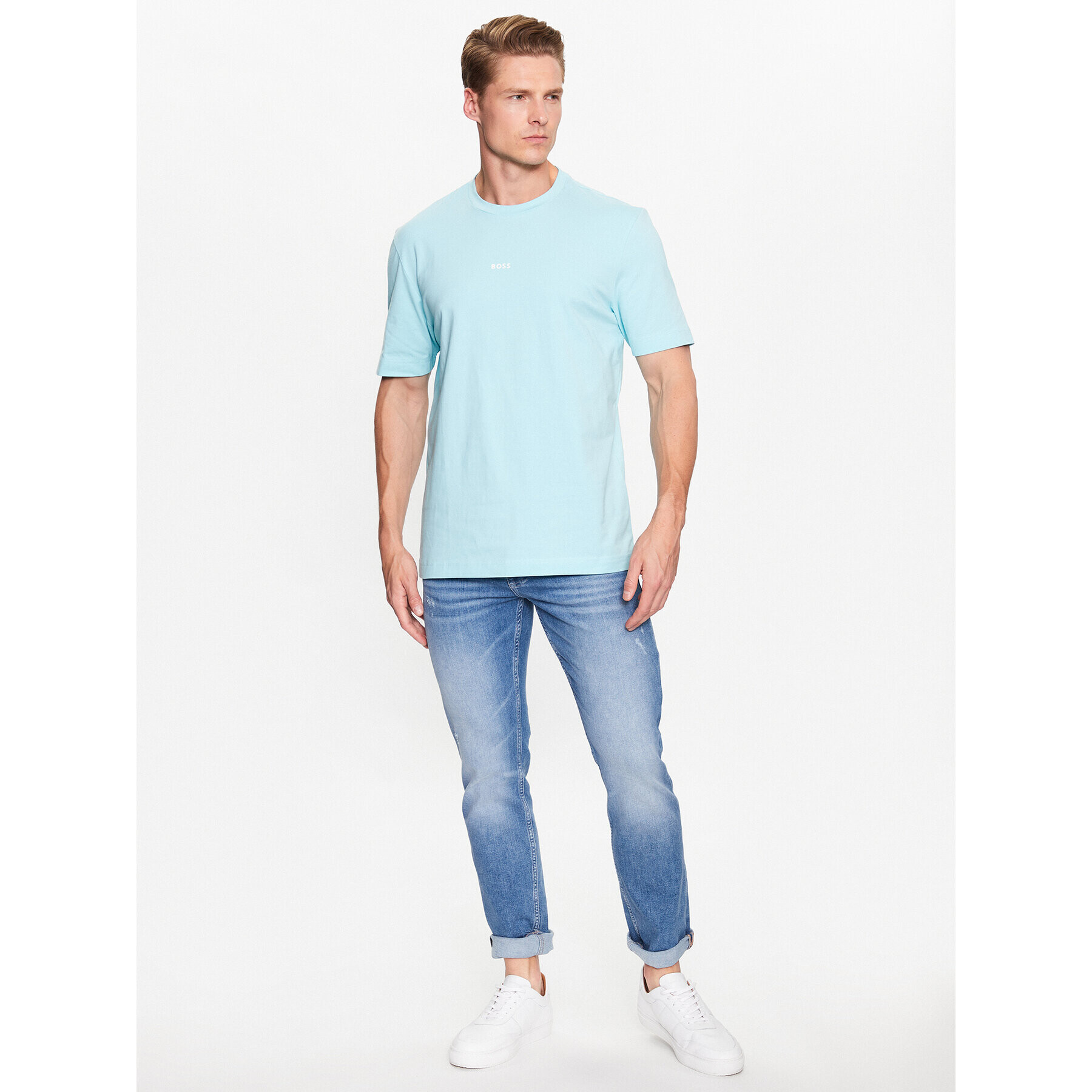 Boss Тишърт 50473278 Син Relaxed Fit - Pepit.bg