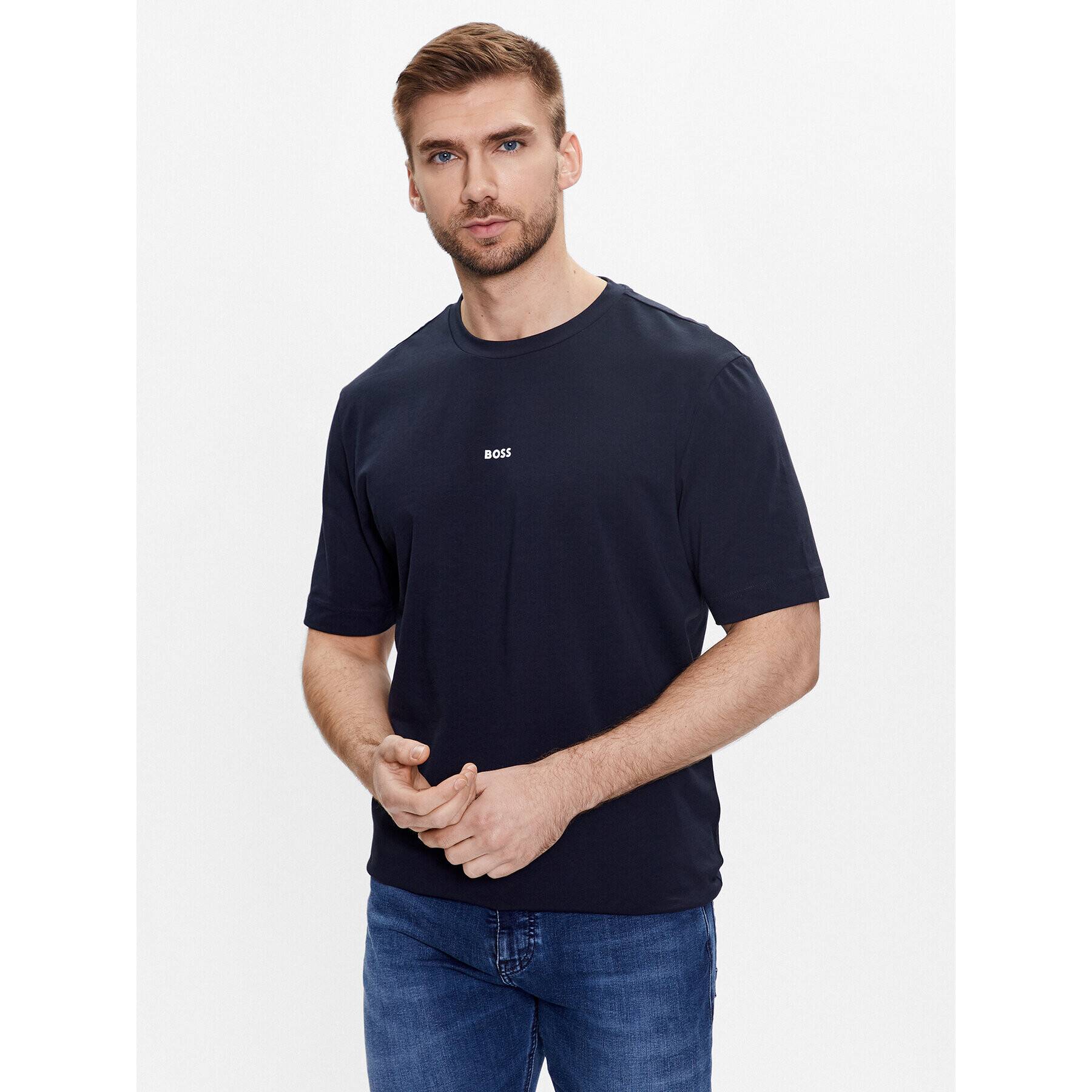 Boss Тишърт 50473278 Тъмносин Relaxed Fit - Pepit.bg