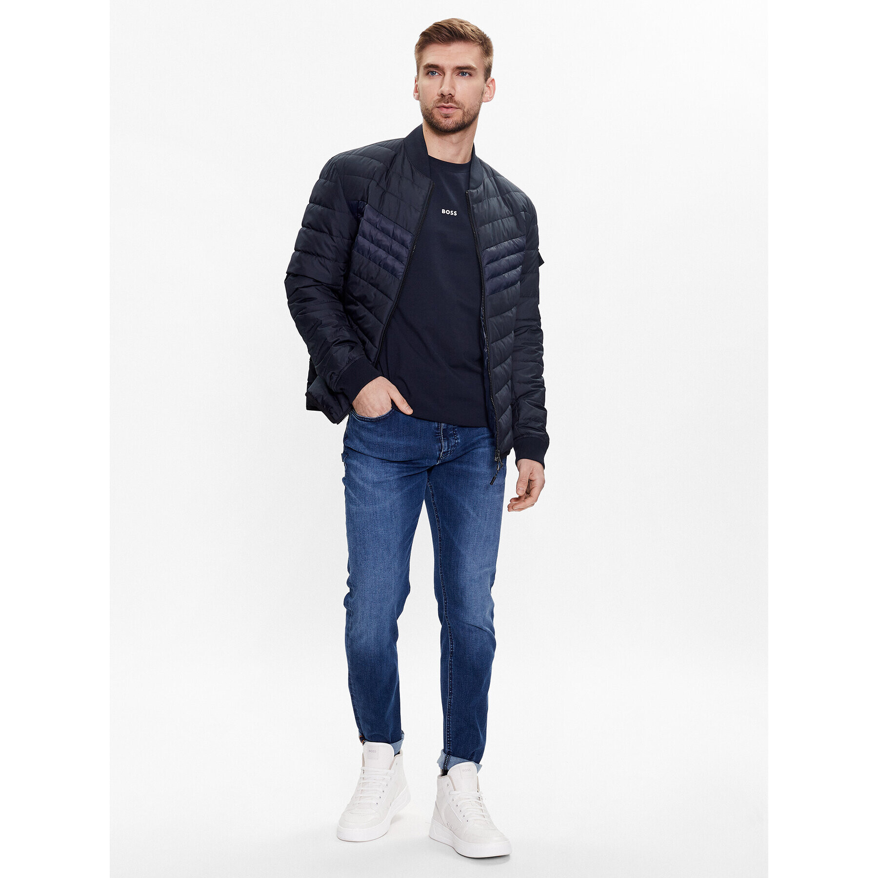 Boss Тишърт 50473278 Тъмносин Relaxed Fit - Pepit.bg
