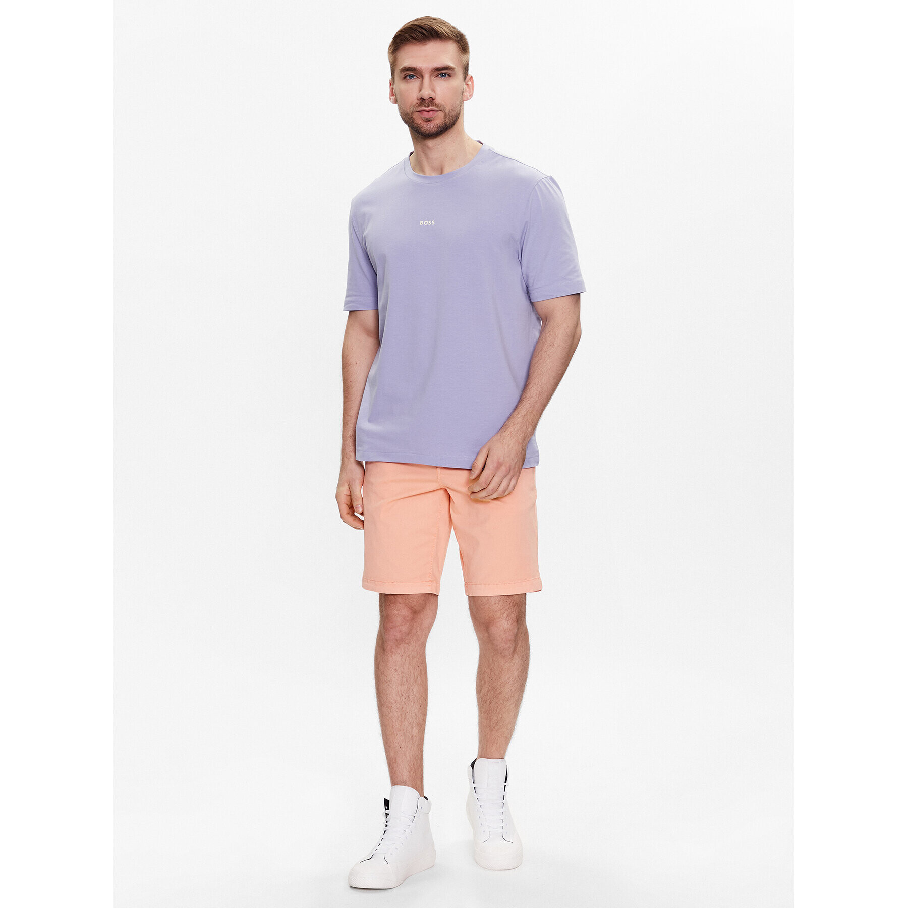 Boss Тишърт 50473278 Виолетов Relaxed Fit - Pepit.bg