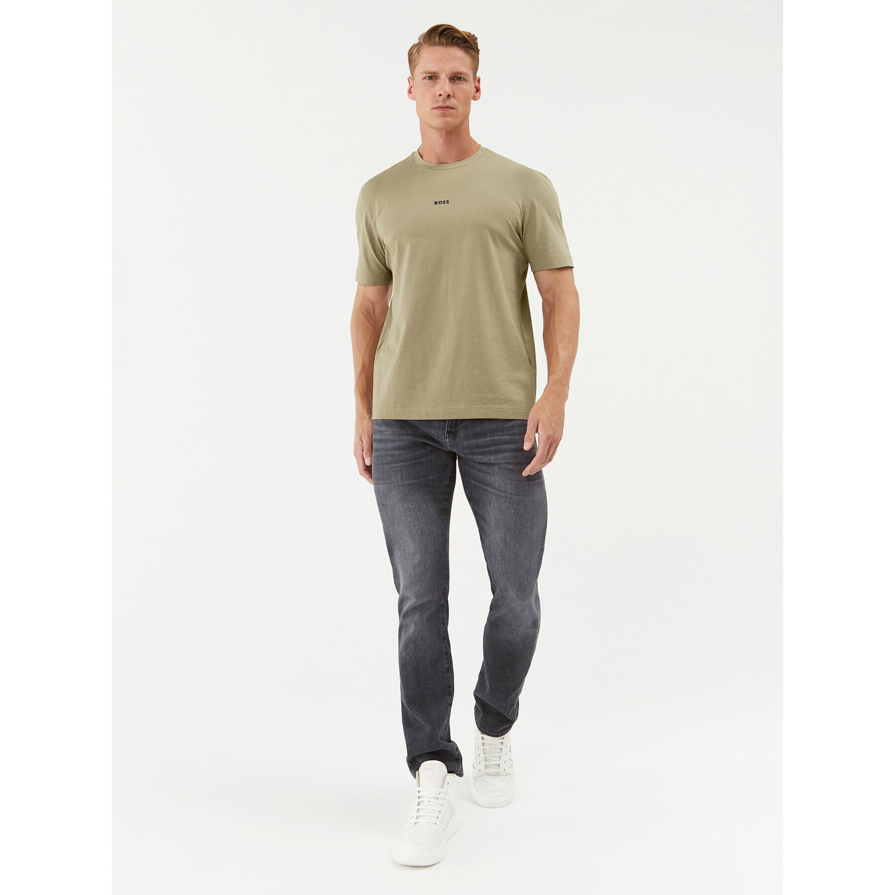 Boss Тишърт 50473278 Зелен Relaxed Fit - Pepit.bg