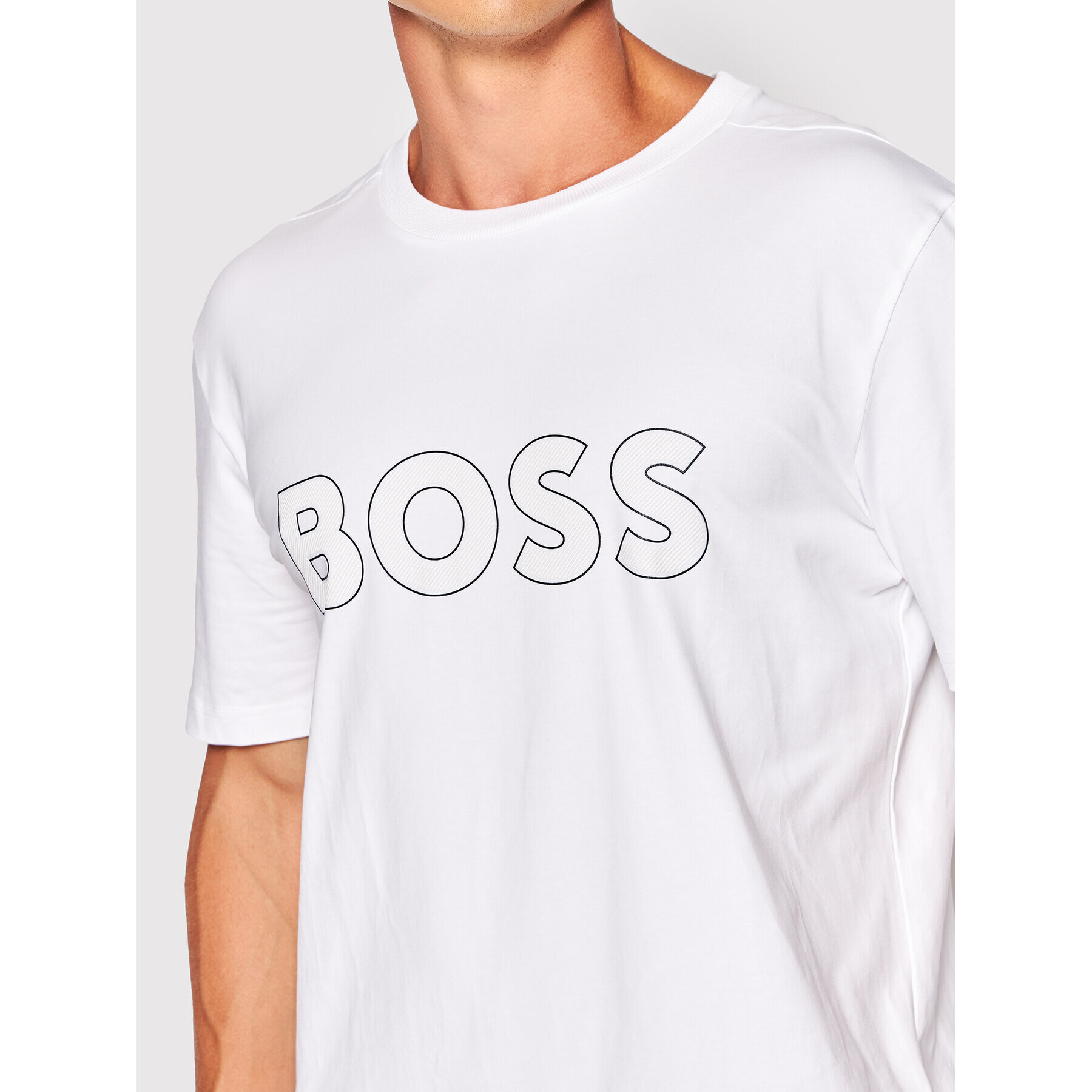 Boss Тишърт 50474232 Бял Regular Fit - Pepit.bg