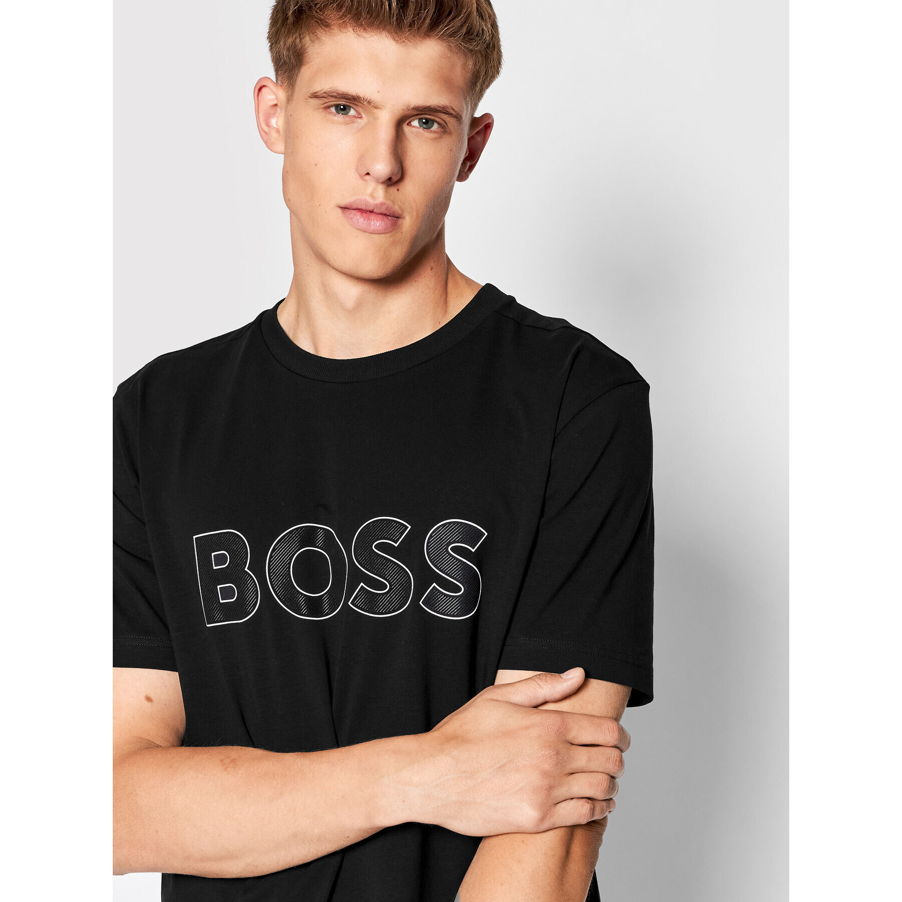 Boss Тишърт 50474232 Черен Regular Fit - Pepit.bg