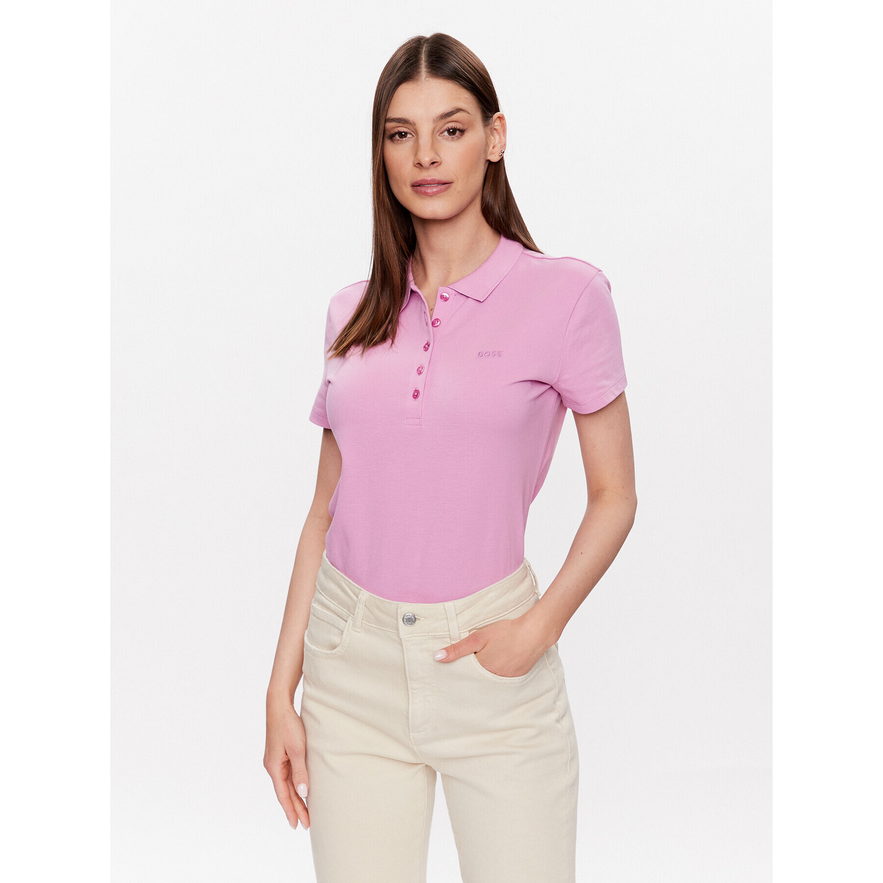 Boss Тишърт 50475176 Розов Regular Fit - Pepit.bg