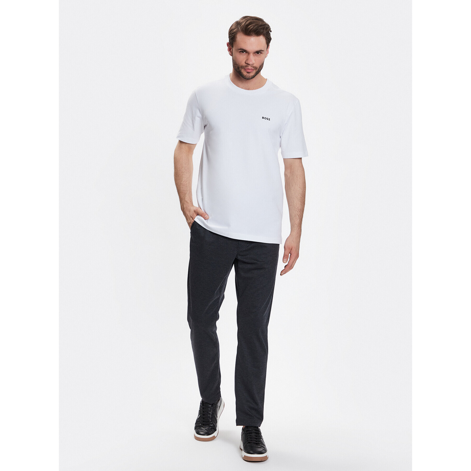Boss Тишърт 50475828 Бял Regular Fit - Pepit.bg