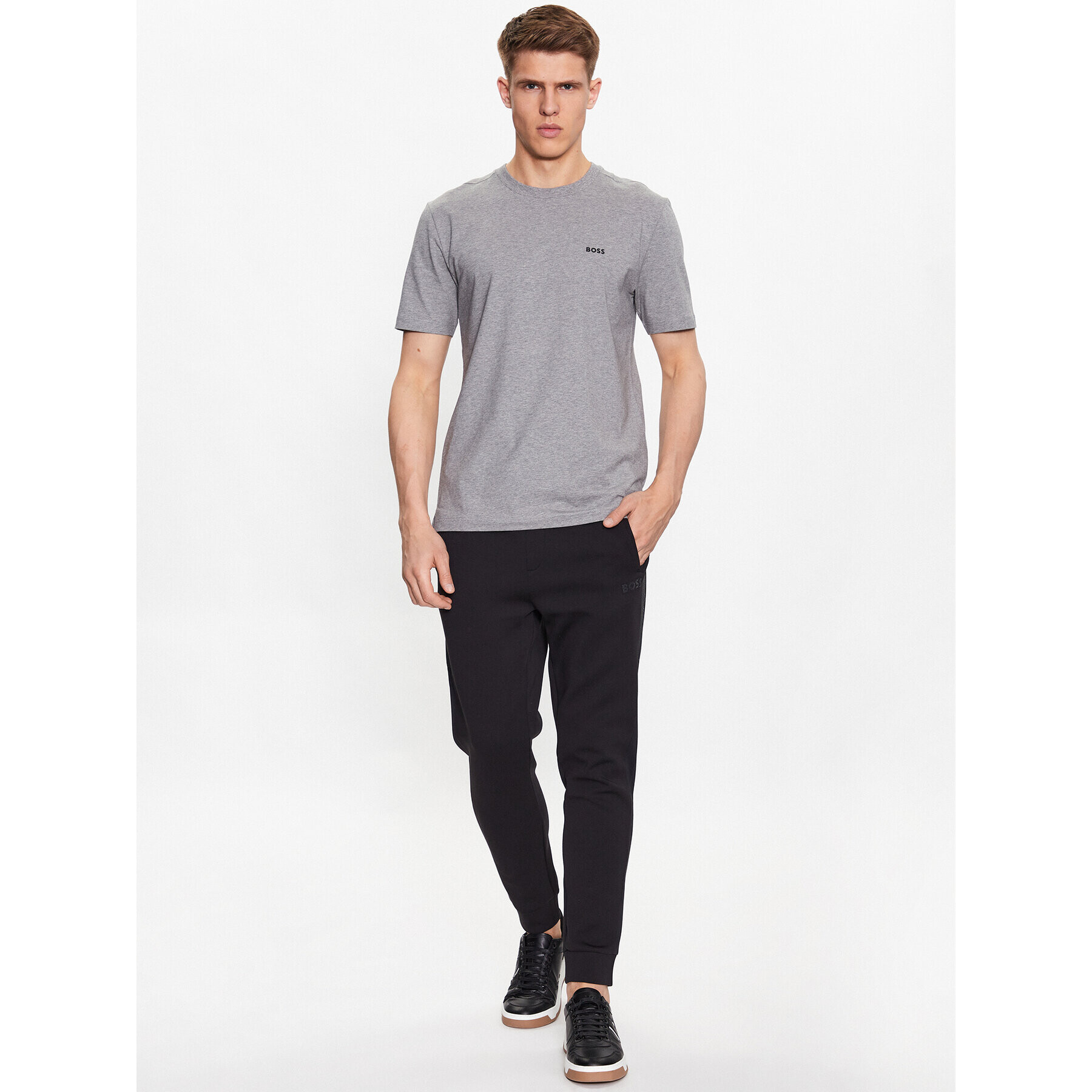 Boss Тишърт 50475828 Сив Regular Fit - Pepit.bg