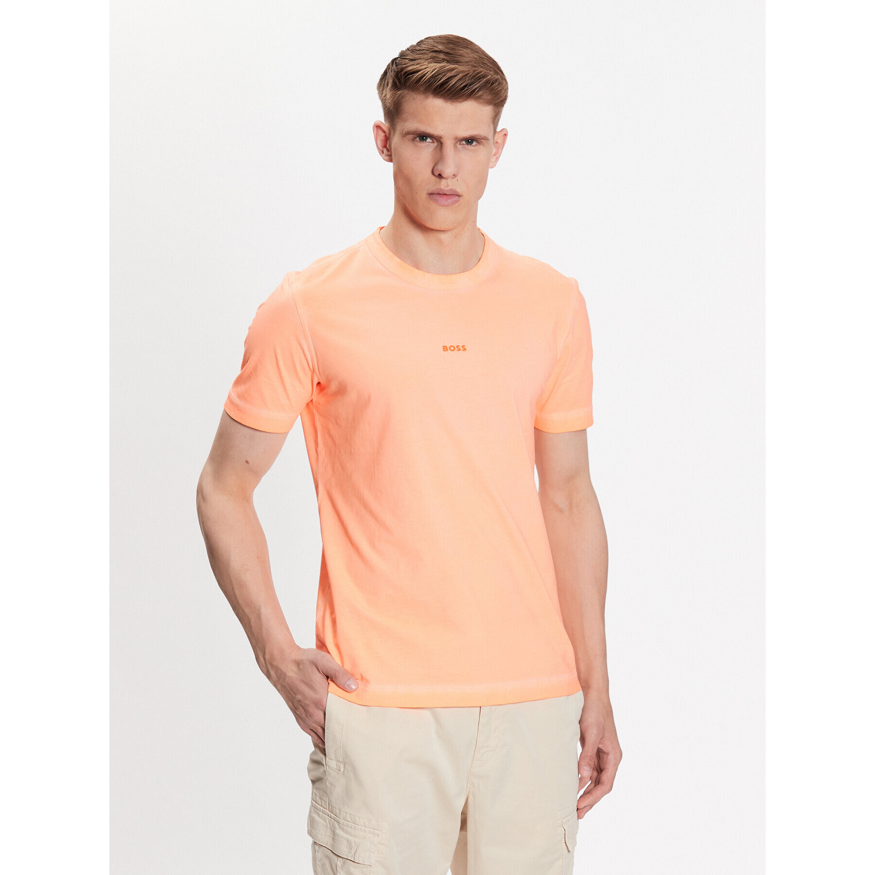 Boss Тишърт 50477433 Оранжев Regular Fit - Pepit.bg