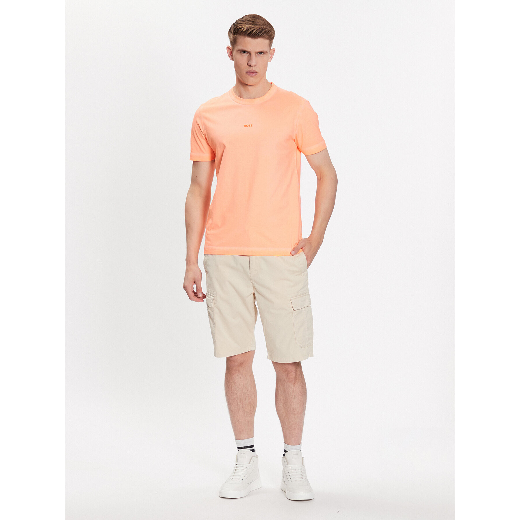 Boss Тишърт 50477433 Оранжев Regular Fit - Pepit.bg
