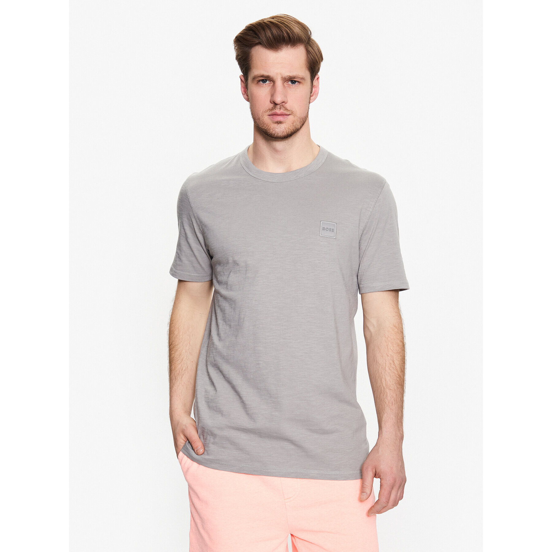 Boss Тишърт 50478771 Сив Regular Fit - Pepit.bg