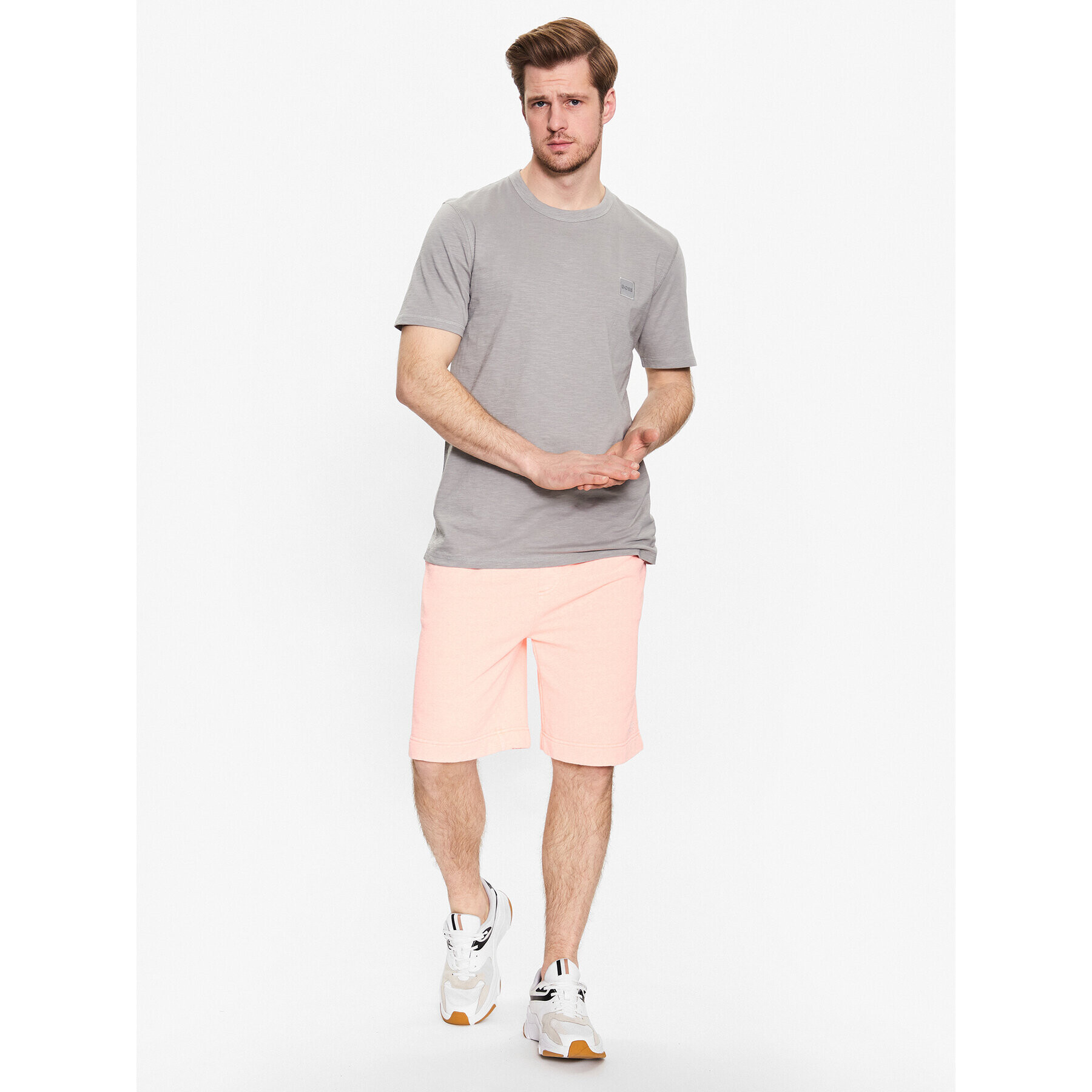 Boss Тишърт 50478771 Сив Regular Fit - Pepit.bg