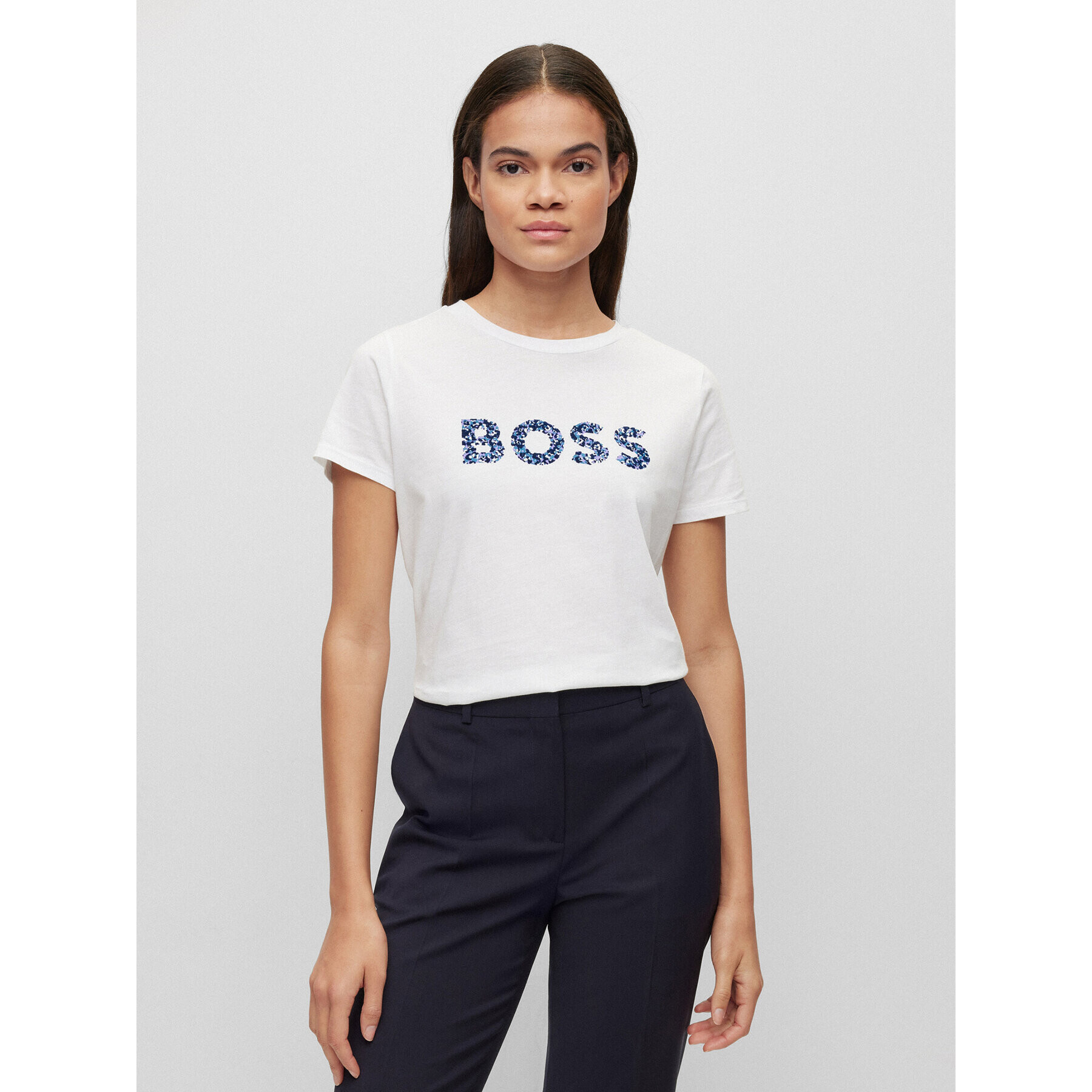 Boss Тишърт 50479981 Бял Regular Fit - Pepit.bg