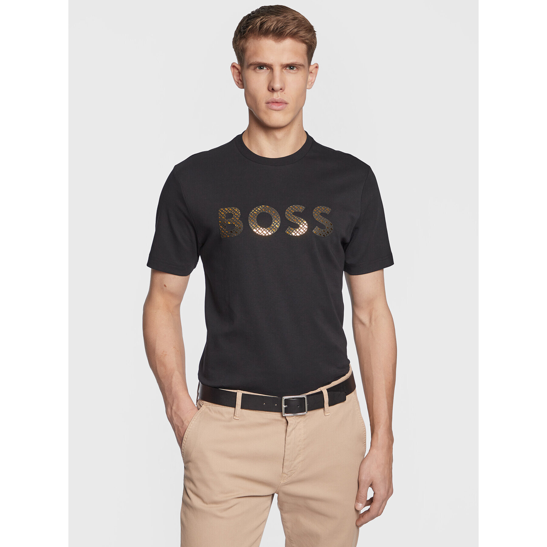 Boss Тишърт 50481590 Черен Regular Fit - Pepit.bg