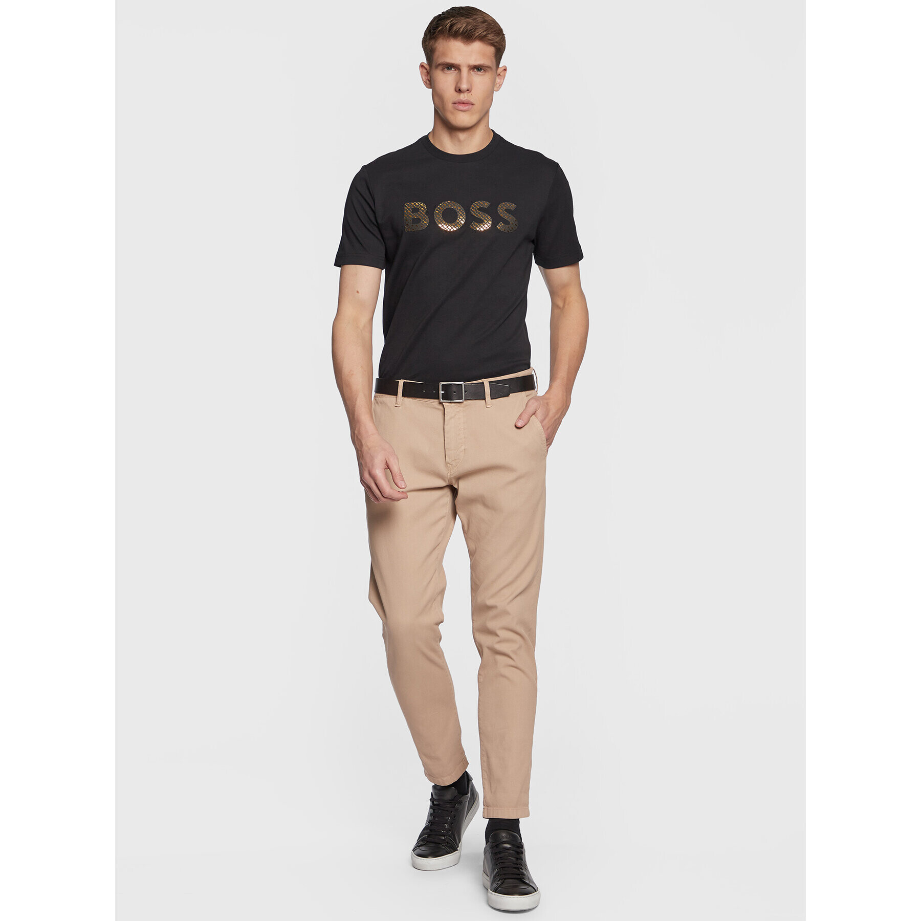 Boss Тишърт 50481590 Черен Regular Fit - Pepit.bg