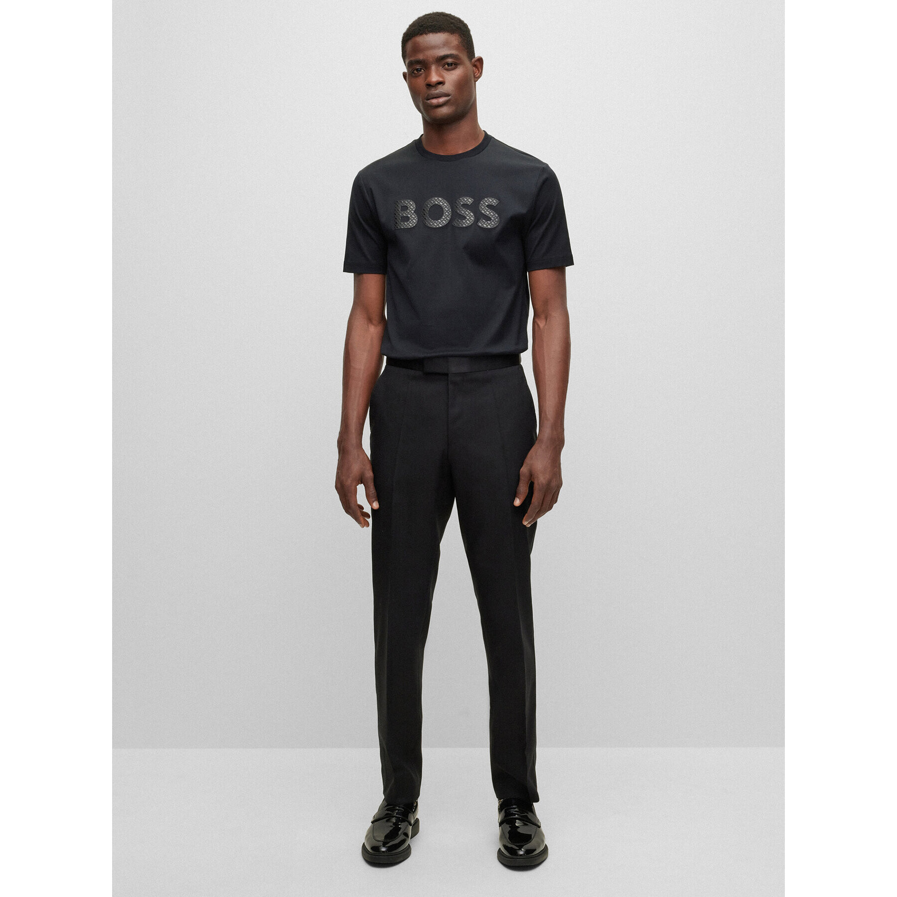 Boss Тишърт 50481590 Черен Regular Fit - Pepit.bg