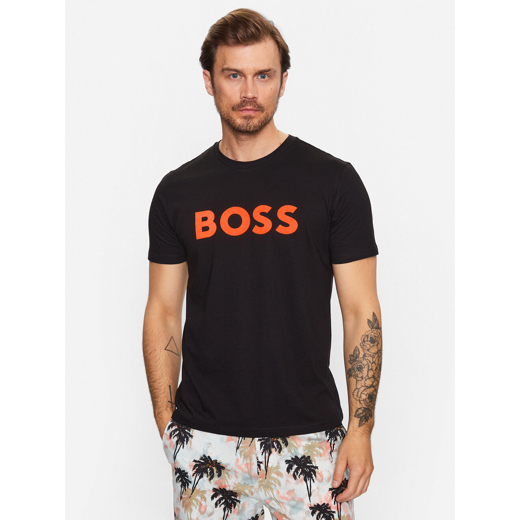 Boss Тишърт 50481923 Черен Regular Fit - Pepit.bg