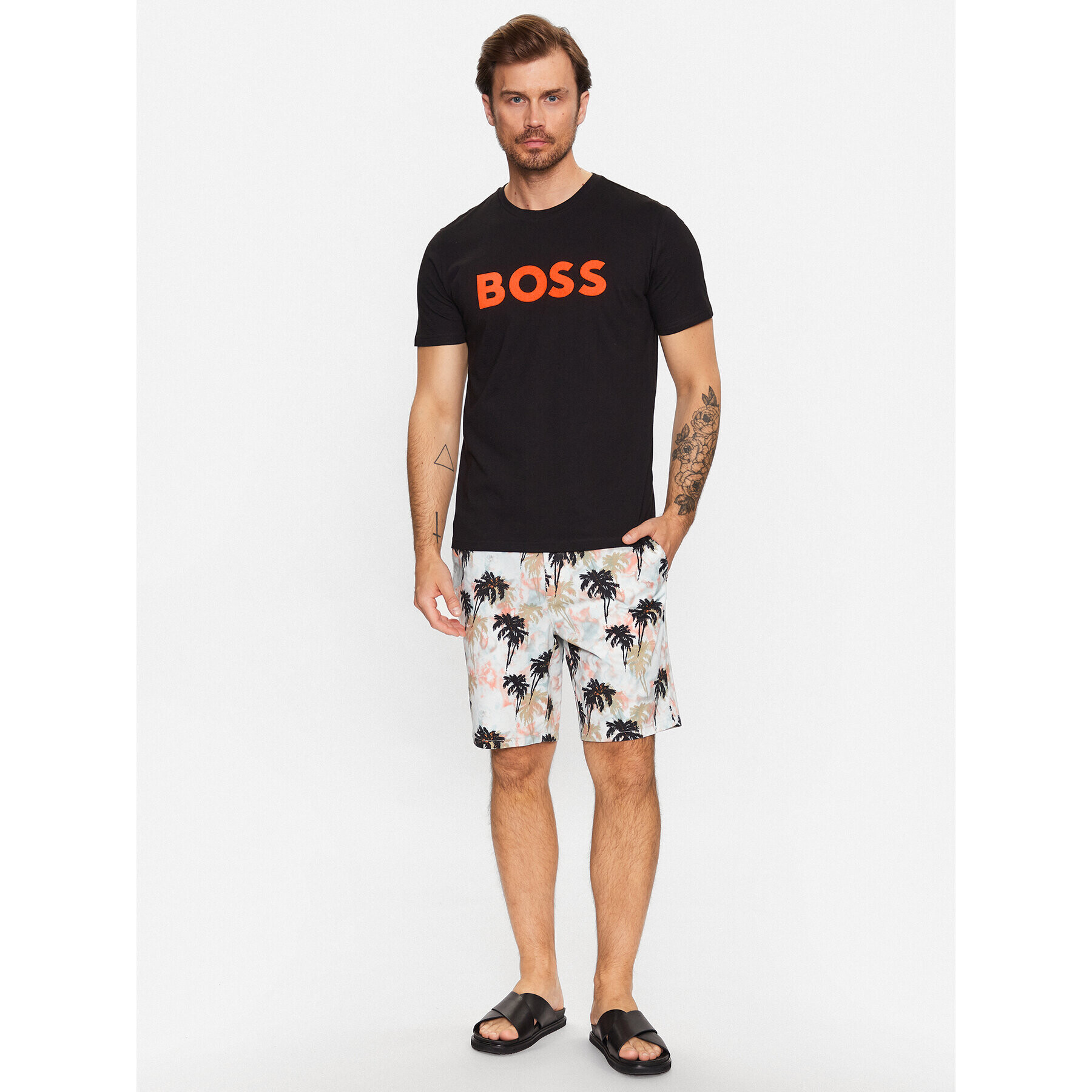 Boss Тишърт 50481923 Черен Regular Fit - Pepit.bg