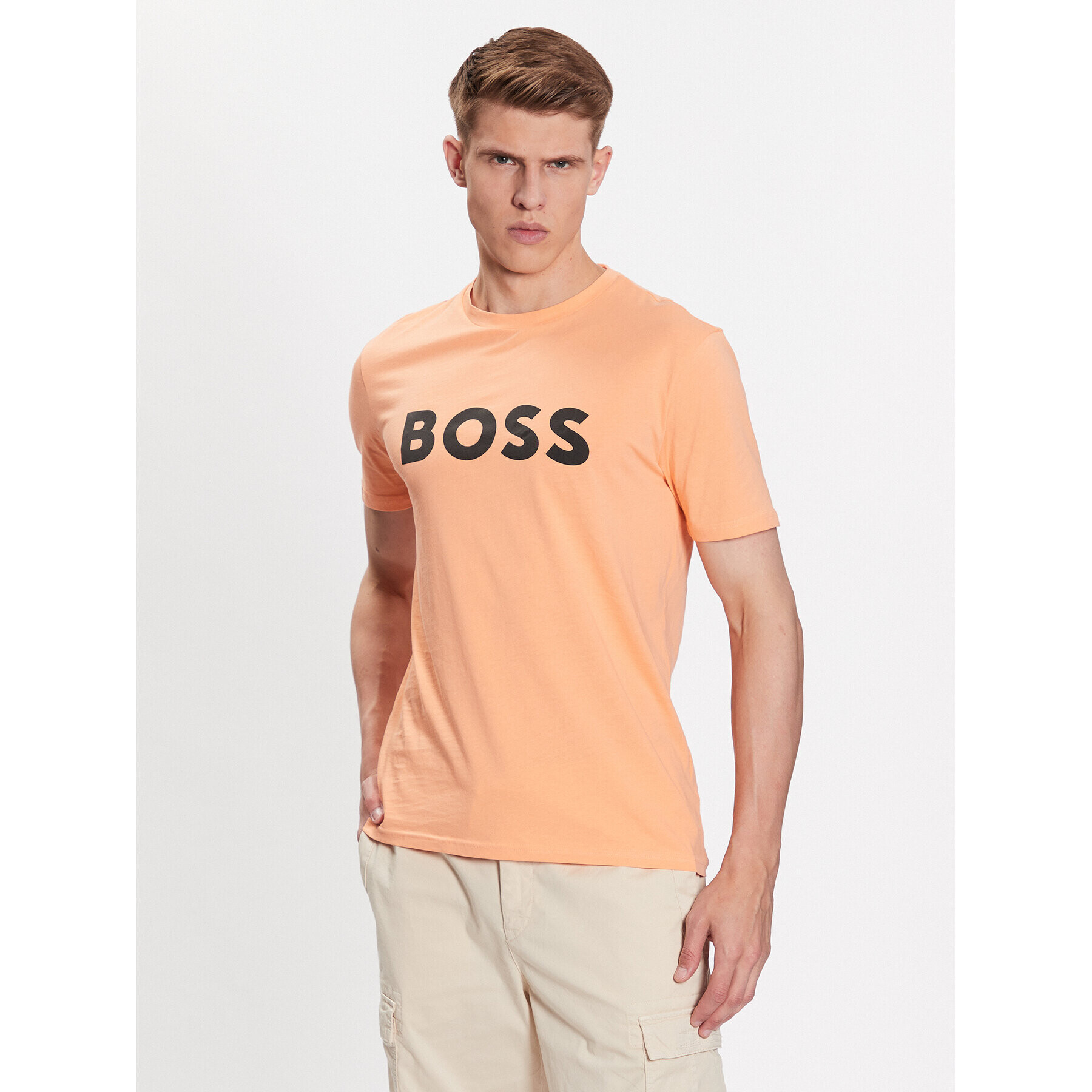Boss Тишърт 50481923 Оранжев Regular Fit - Pepit.bg