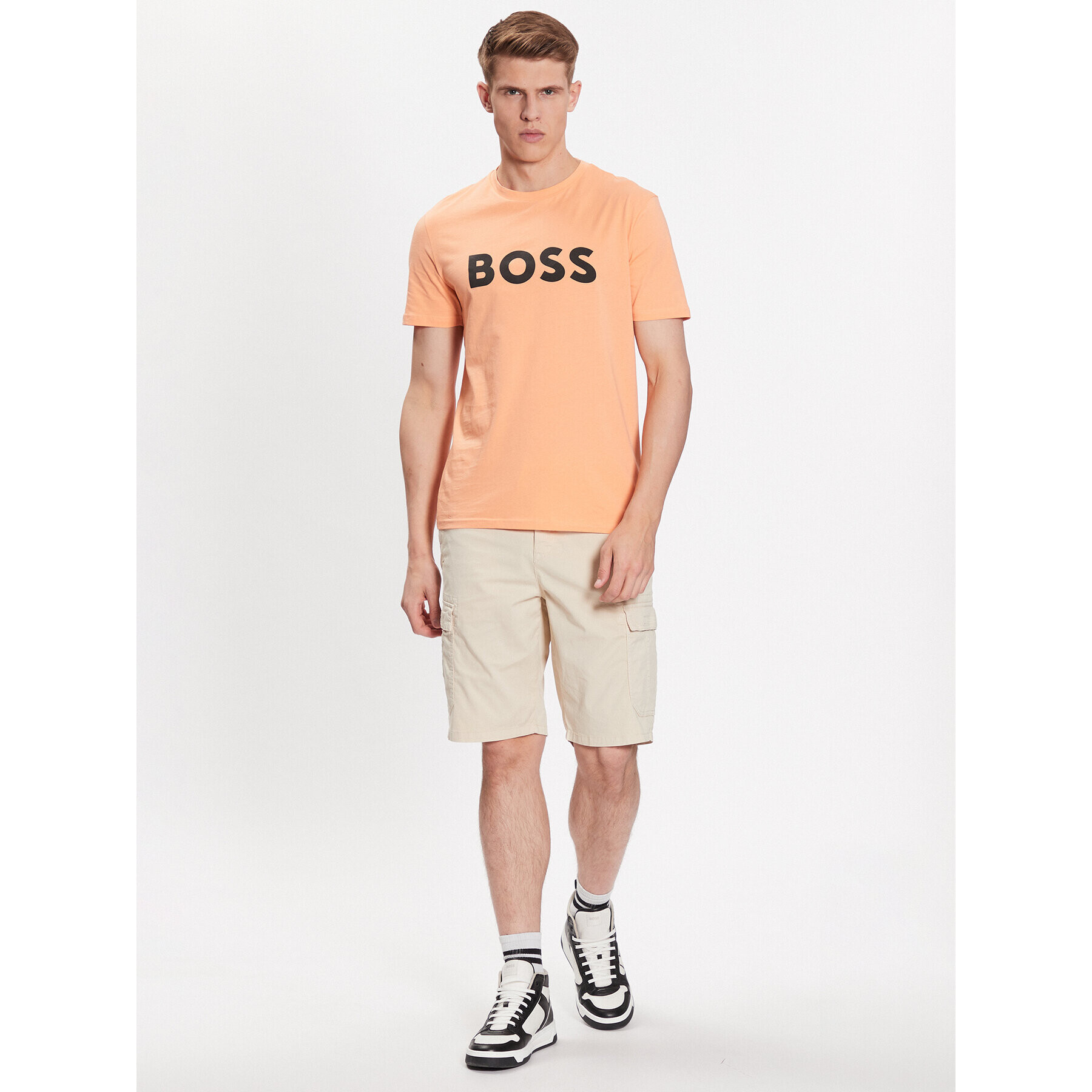 Boss Тишърт 50481923 Оранжев Regular Fit - Pepit.bg