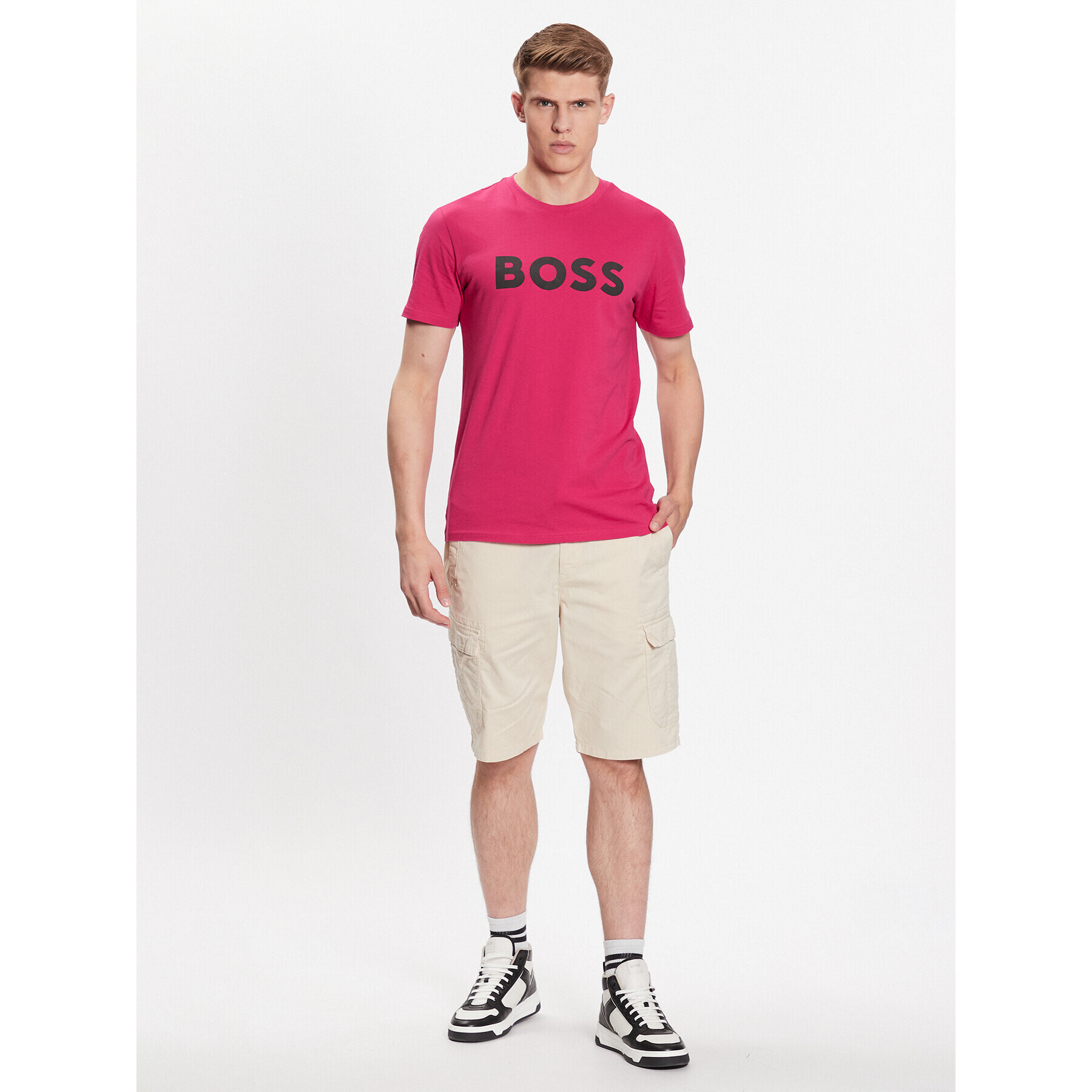 Boss Тишърт 50481923 Розов Regular Fit - Pepit.bg