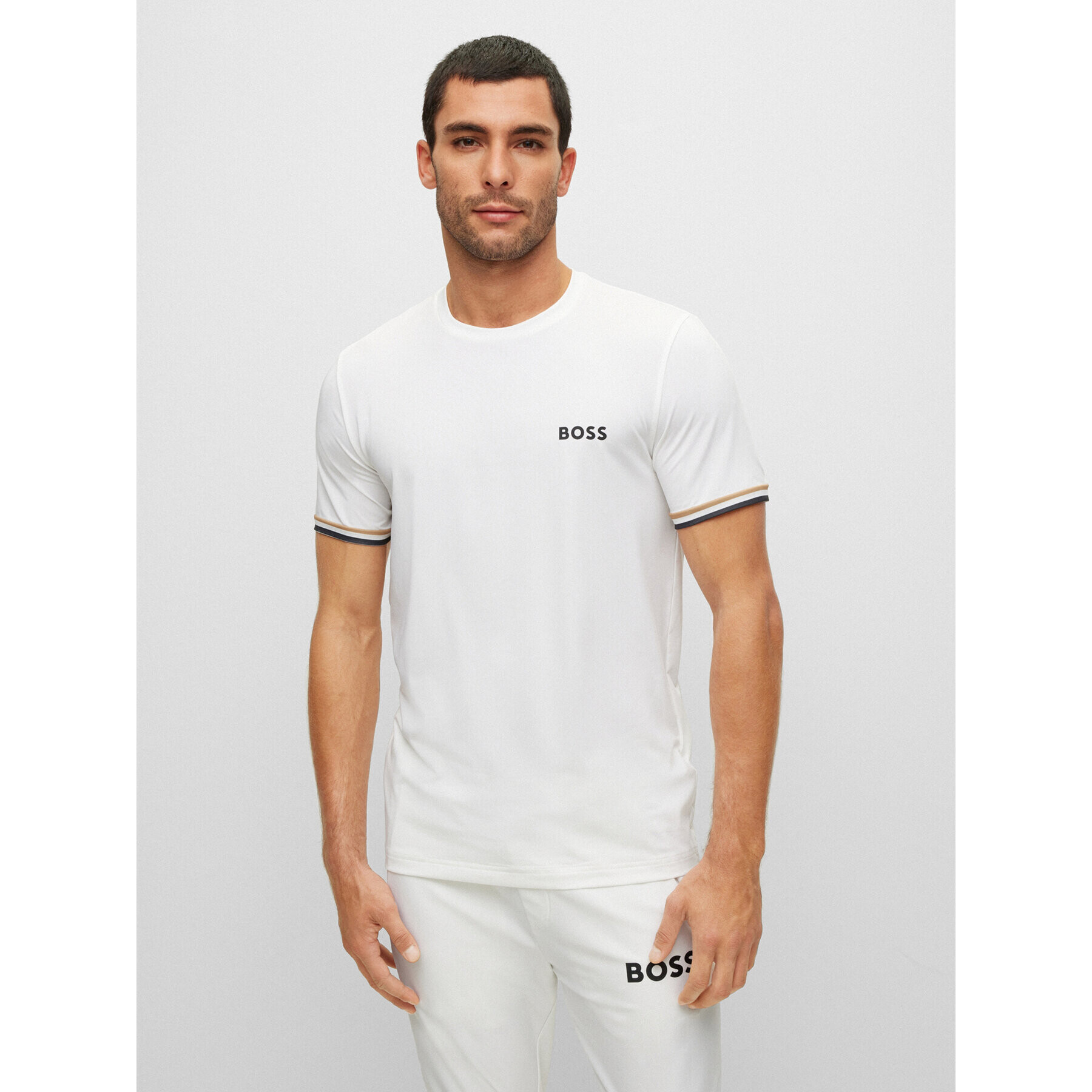 Boss Тишърт 50482392 Бял Slim Fit - Pepit.bg