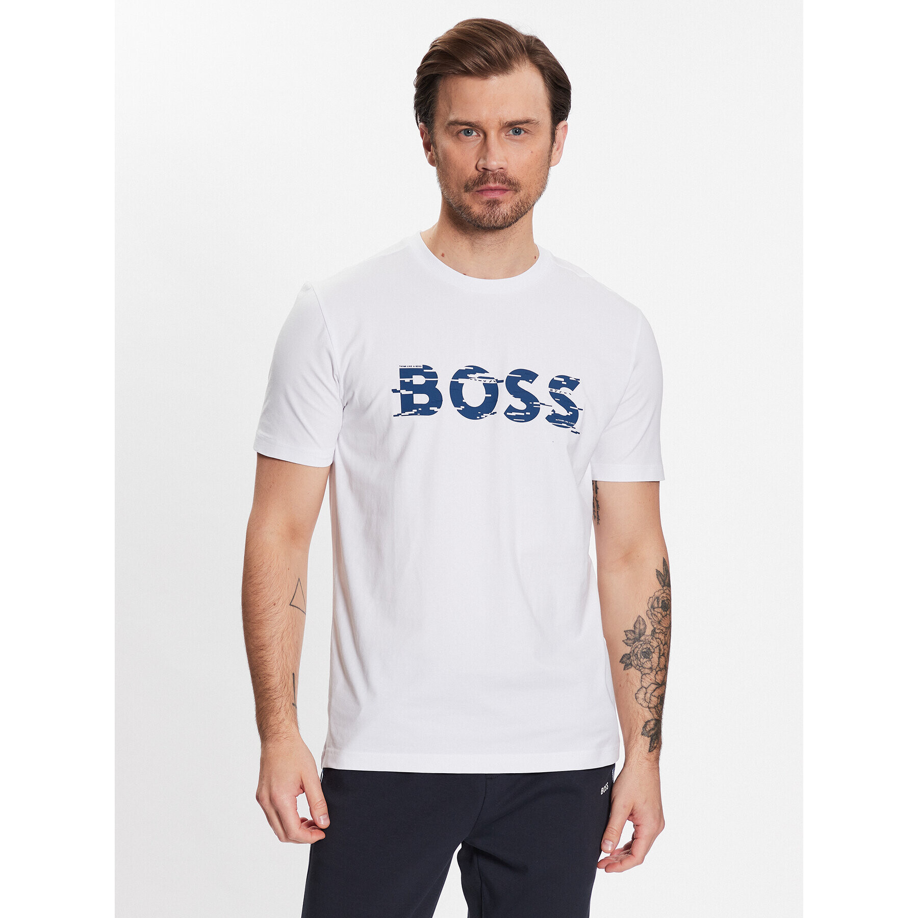 Boss Тишърт 50483730 Бял Regular Fit - Pepit.bg