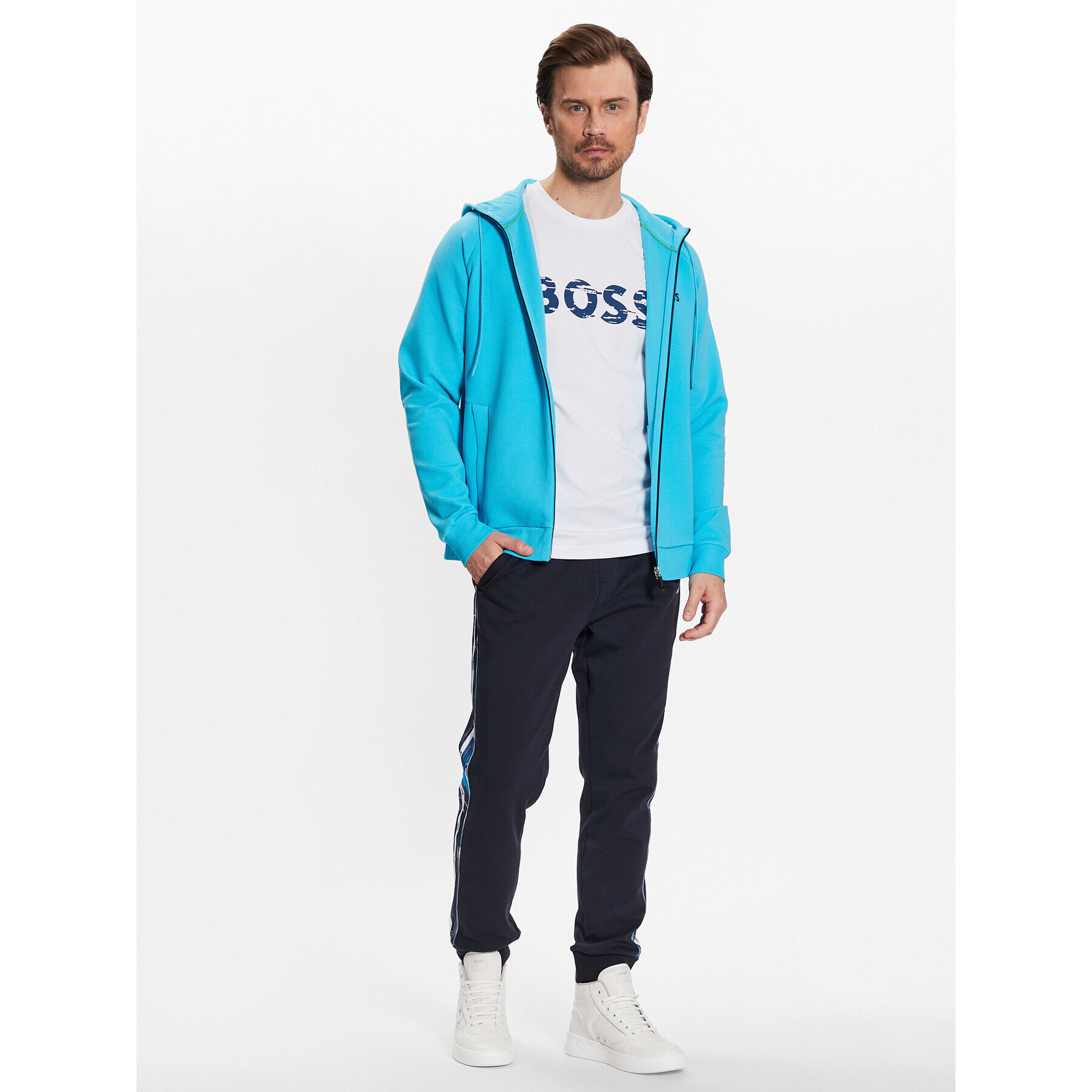 Boss Тишърт 50483730 Бял Regular Fit - Pepit.bg