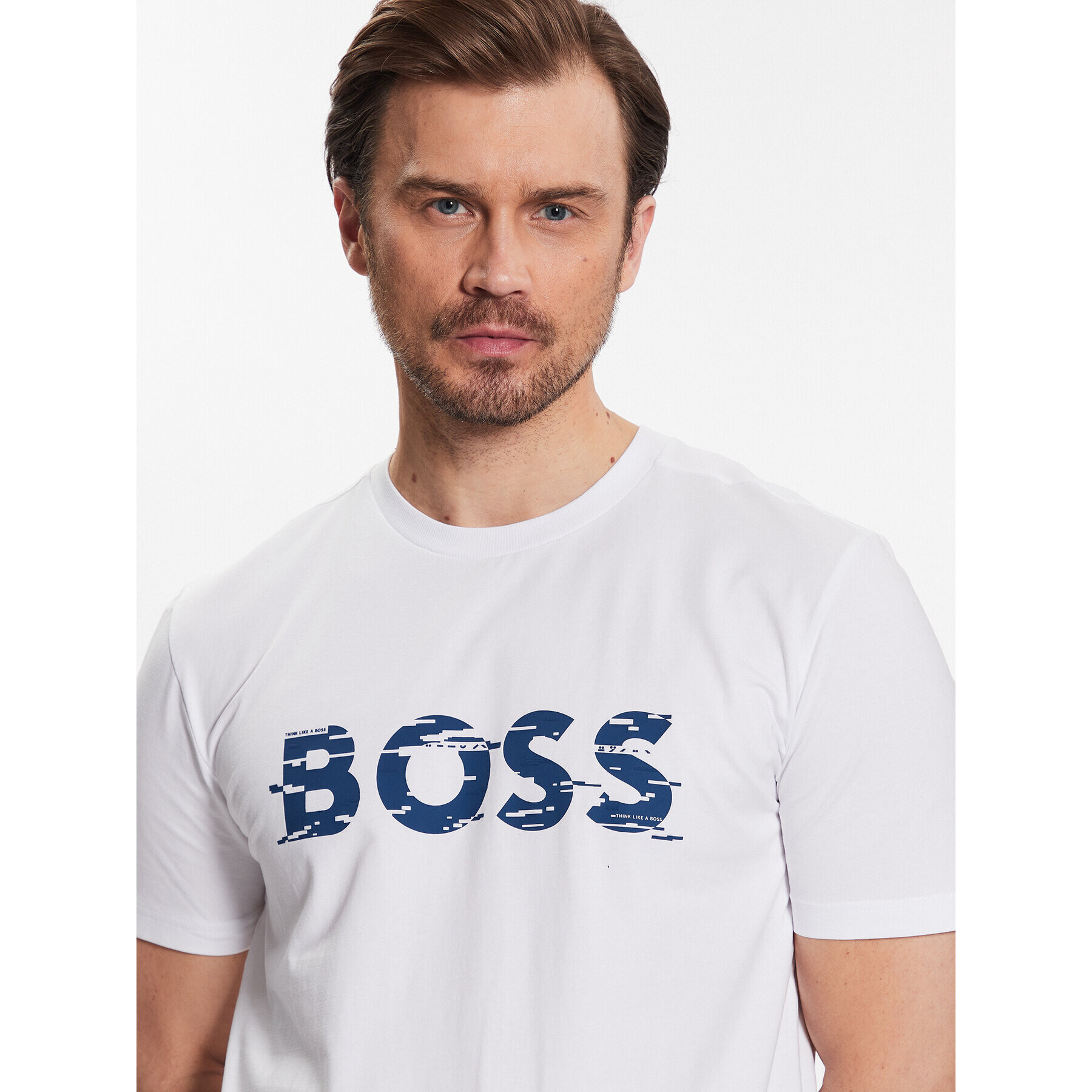 Boss Тишърт 50483730 Бял Regular Fit - Pepit.bg