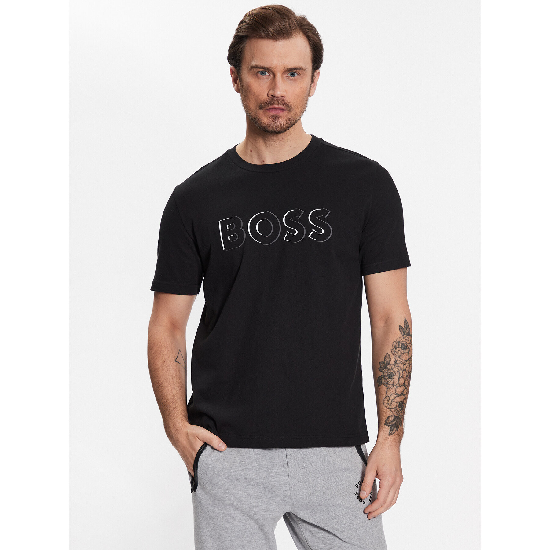 Boss Тишърт 50483768 Черен Regular Fit - Pepit.bg