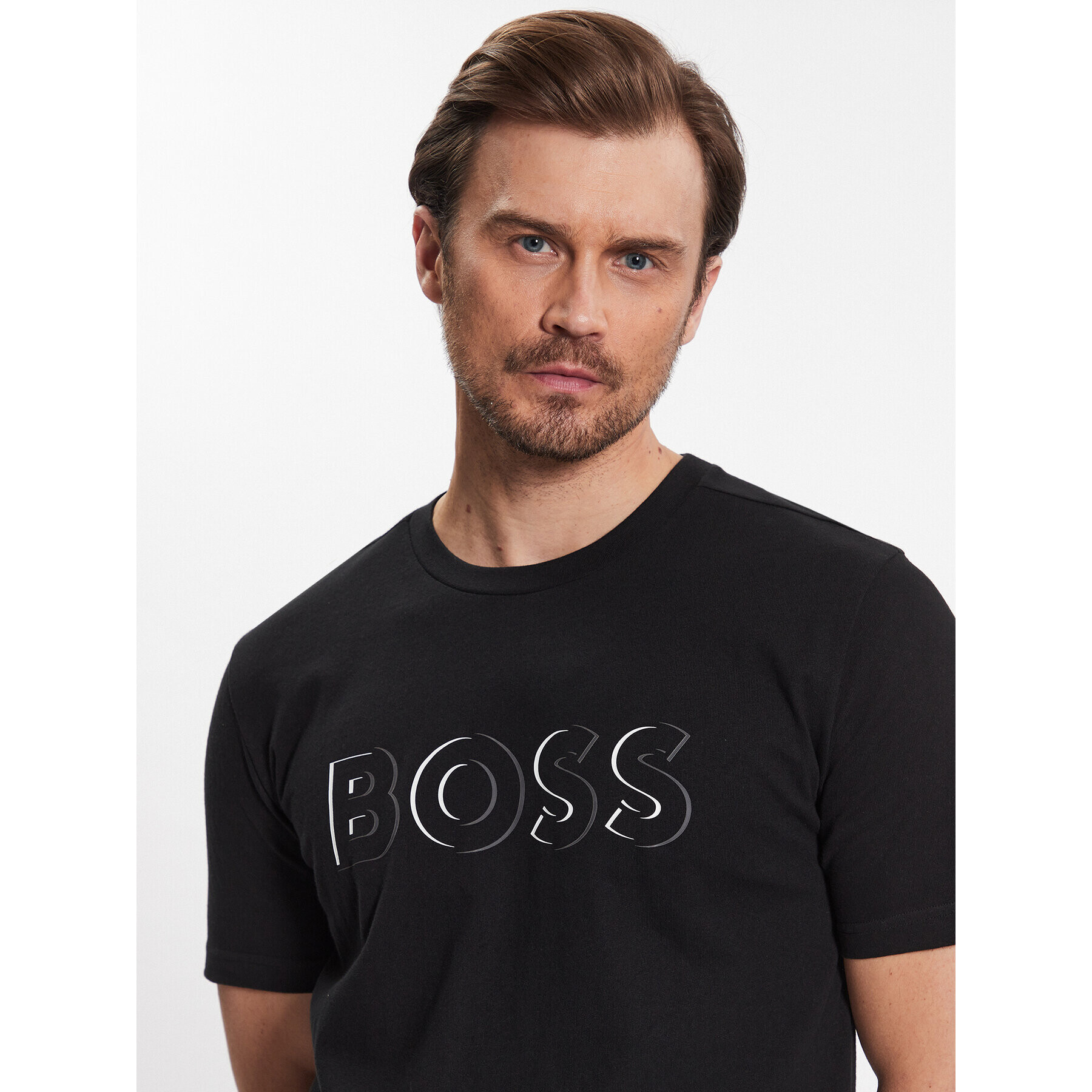 Boss Тишърт 50483768 Черен Regular Fit - Pepit.bg