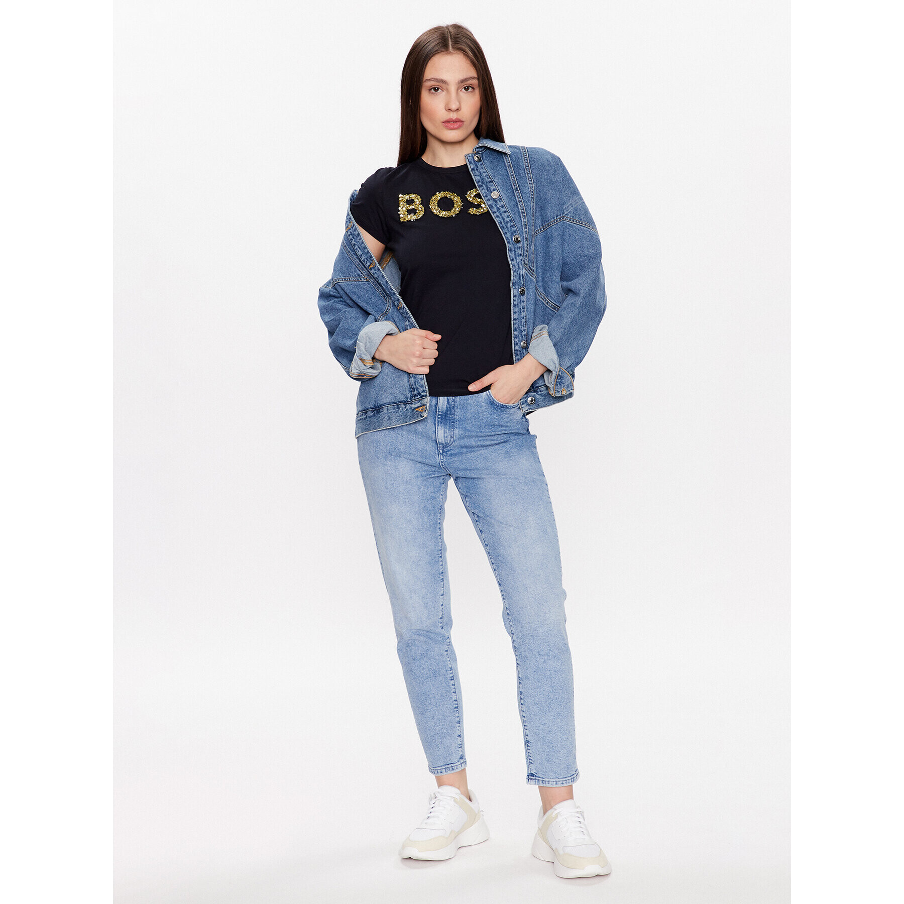 Boss Тишърт 50484646 Черен Slim Fit - Pepit.bg