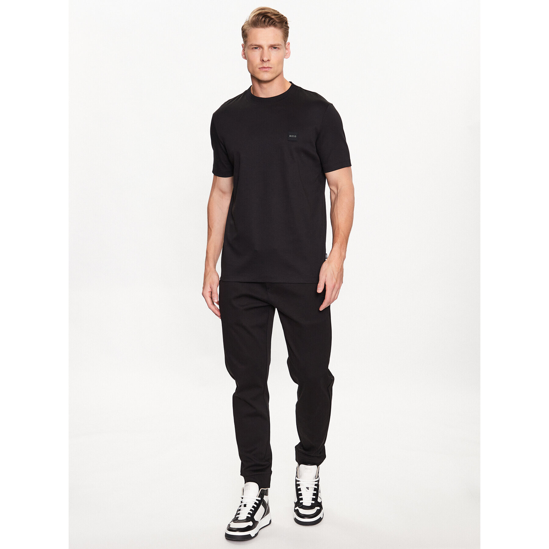 Boss Тишърт 50485158 Черен Regular Fit - Pepit.bg