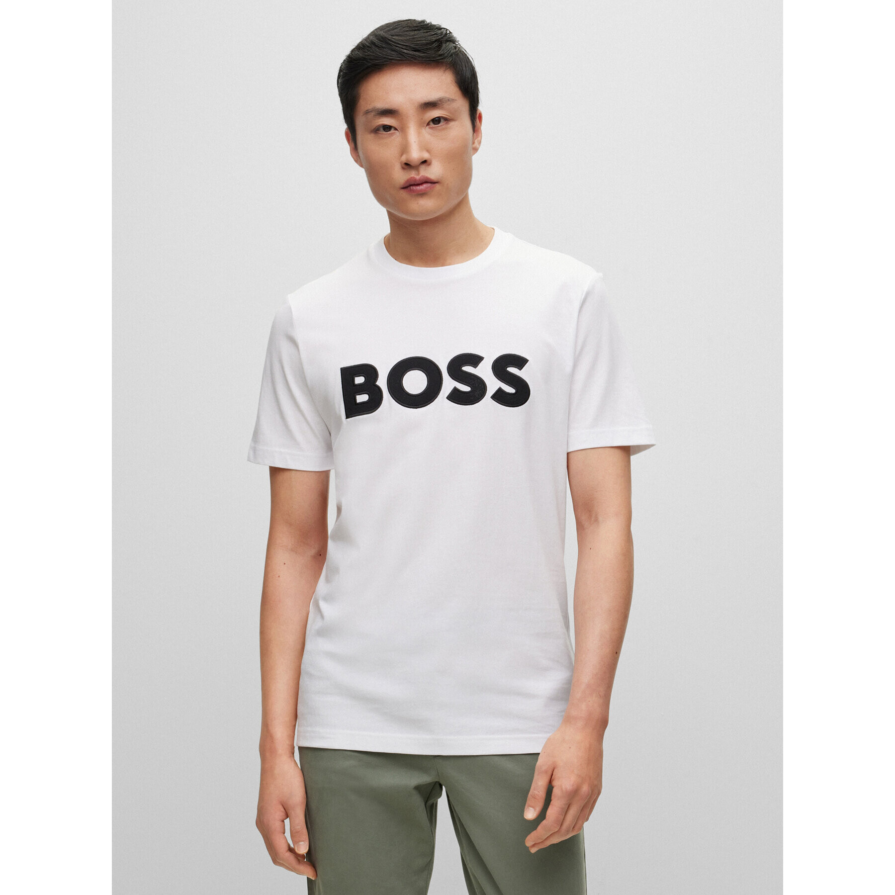 Boss Тишърт Tiburt 345 50486200 Бял Regular Fit - Pepit.bg