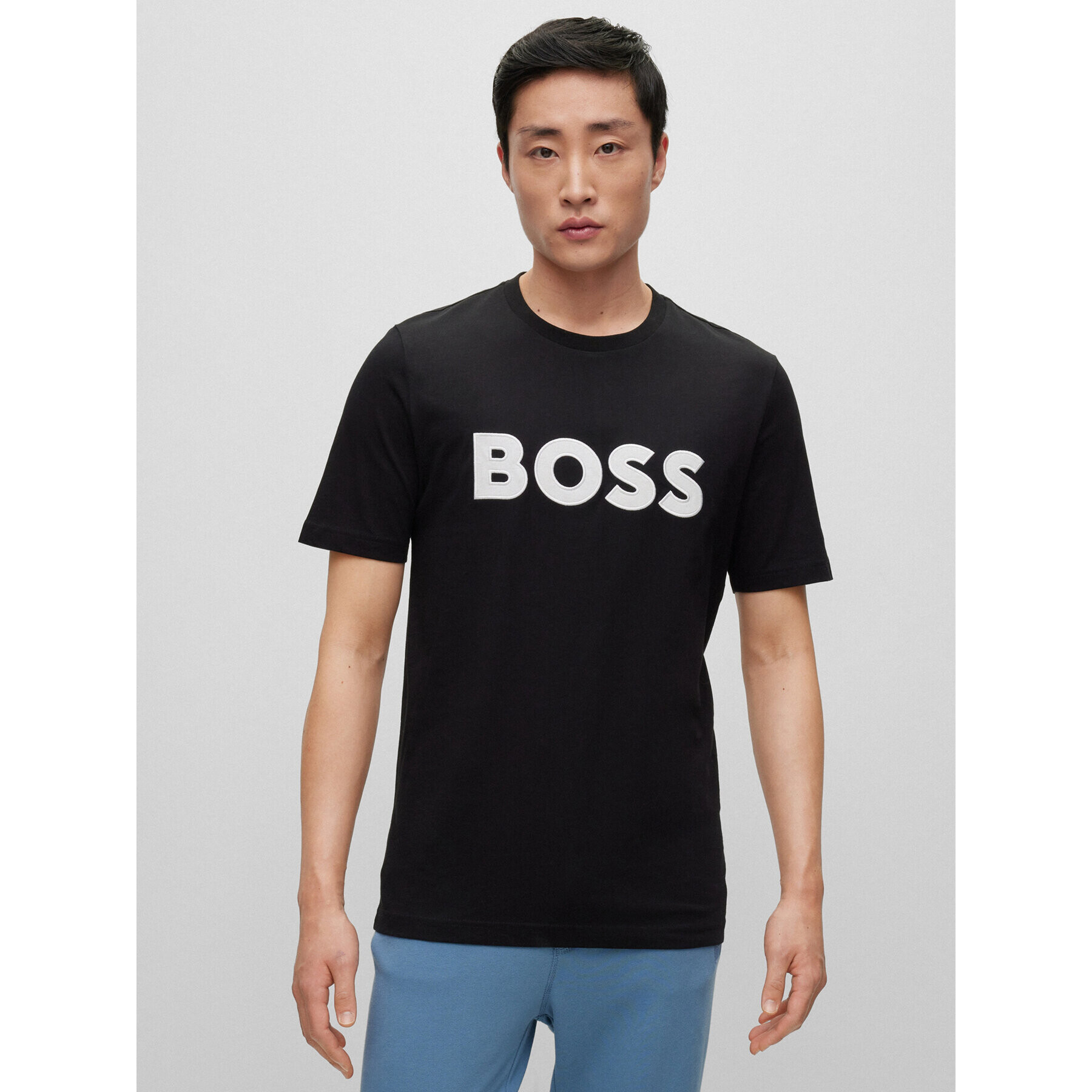 Boss Тишърт 50486200 Черен Regular Fit - Pepit.bg