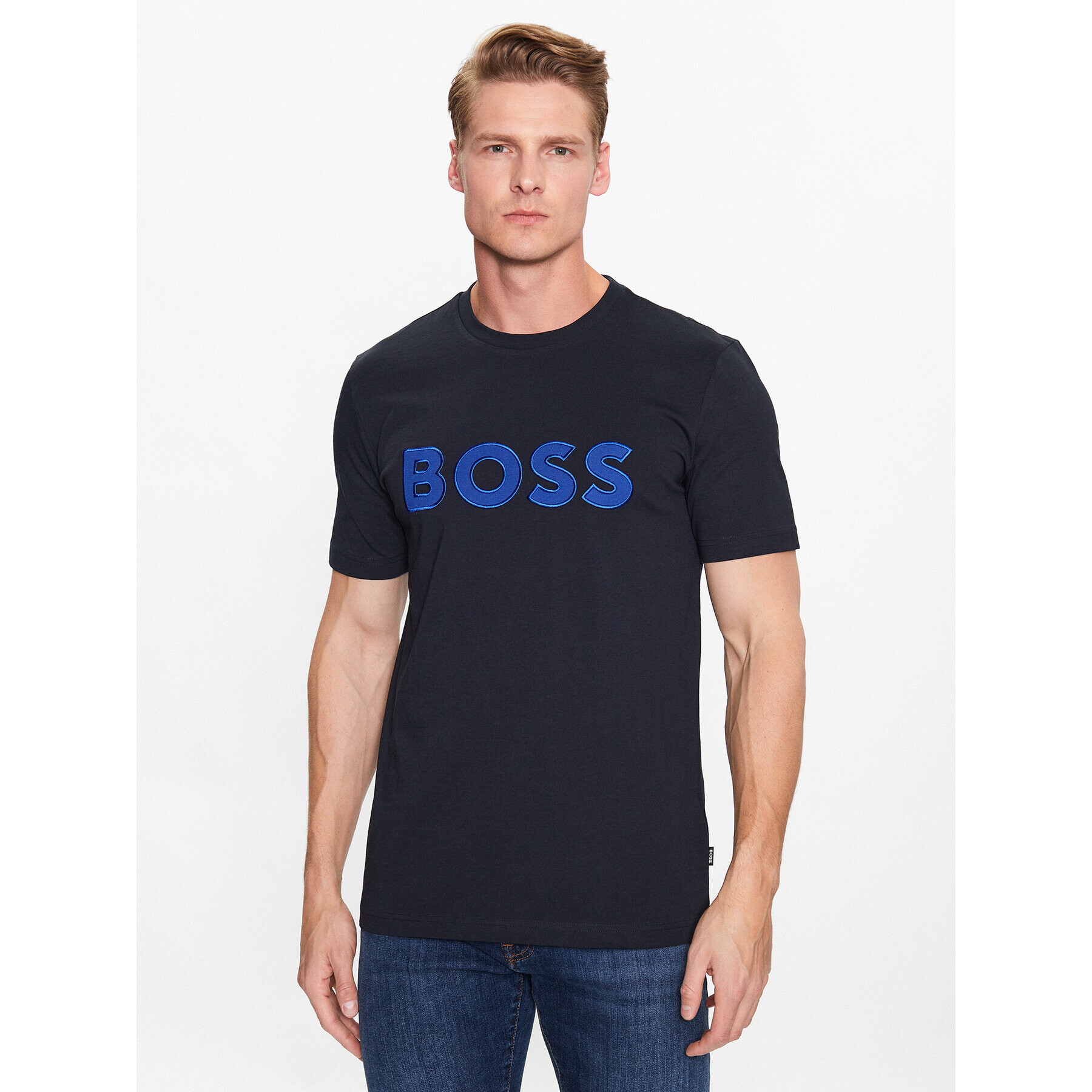 Boss Тишърт Tiburt 345 50486200 Тъмносин Regular Fit - Pepit.bg