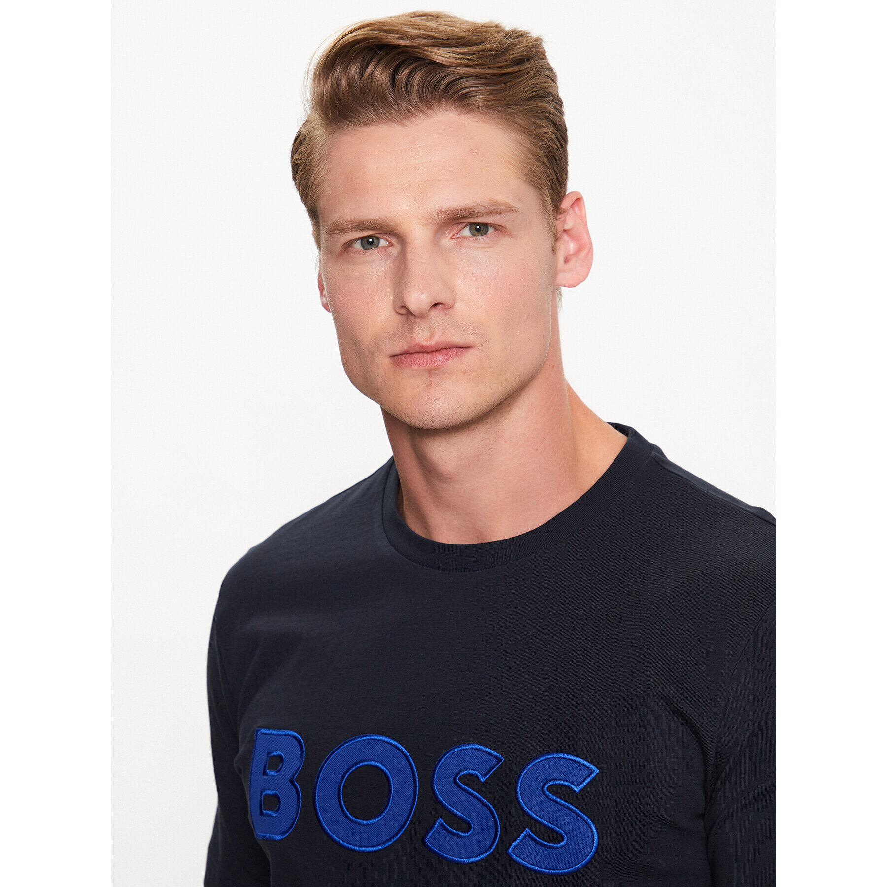 Boss Тишърт Tiburt 345 50486200 Тъмносин Regular Fit - Pepit.bg